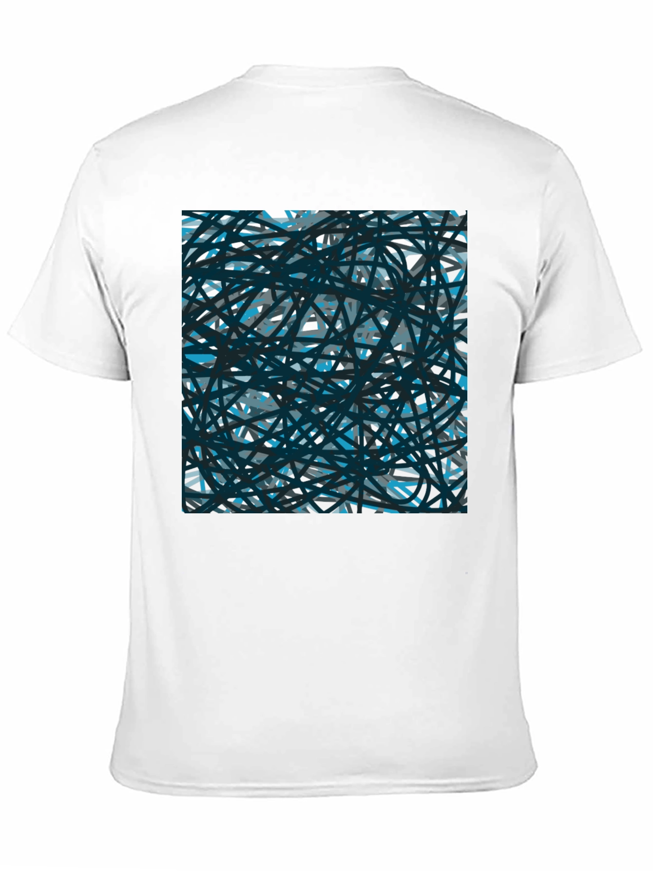 Black Abstract Lines Black T-Shirt view 11