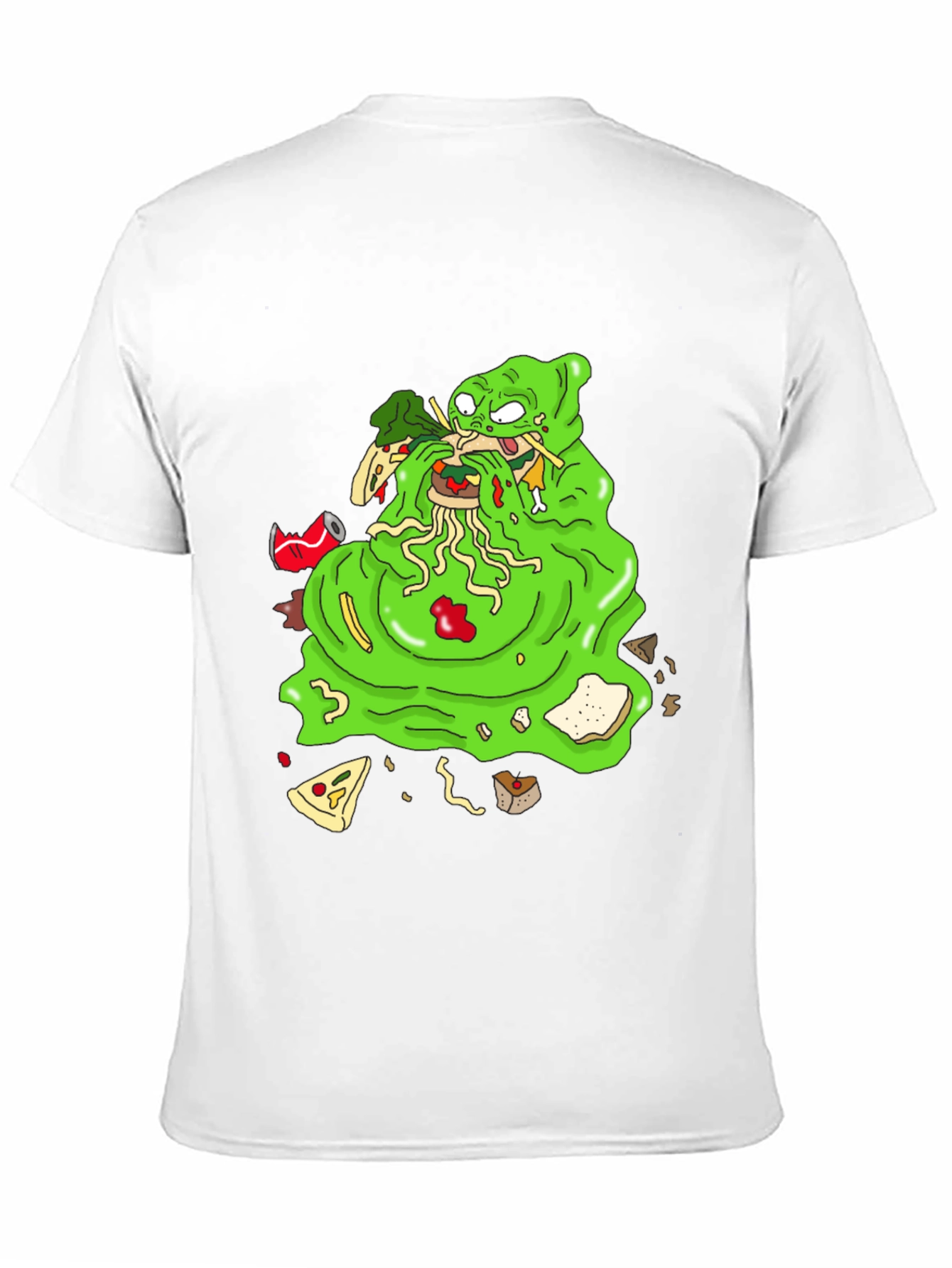 Black Green Blob Monster Eating Graphic T-Shirt view 11
