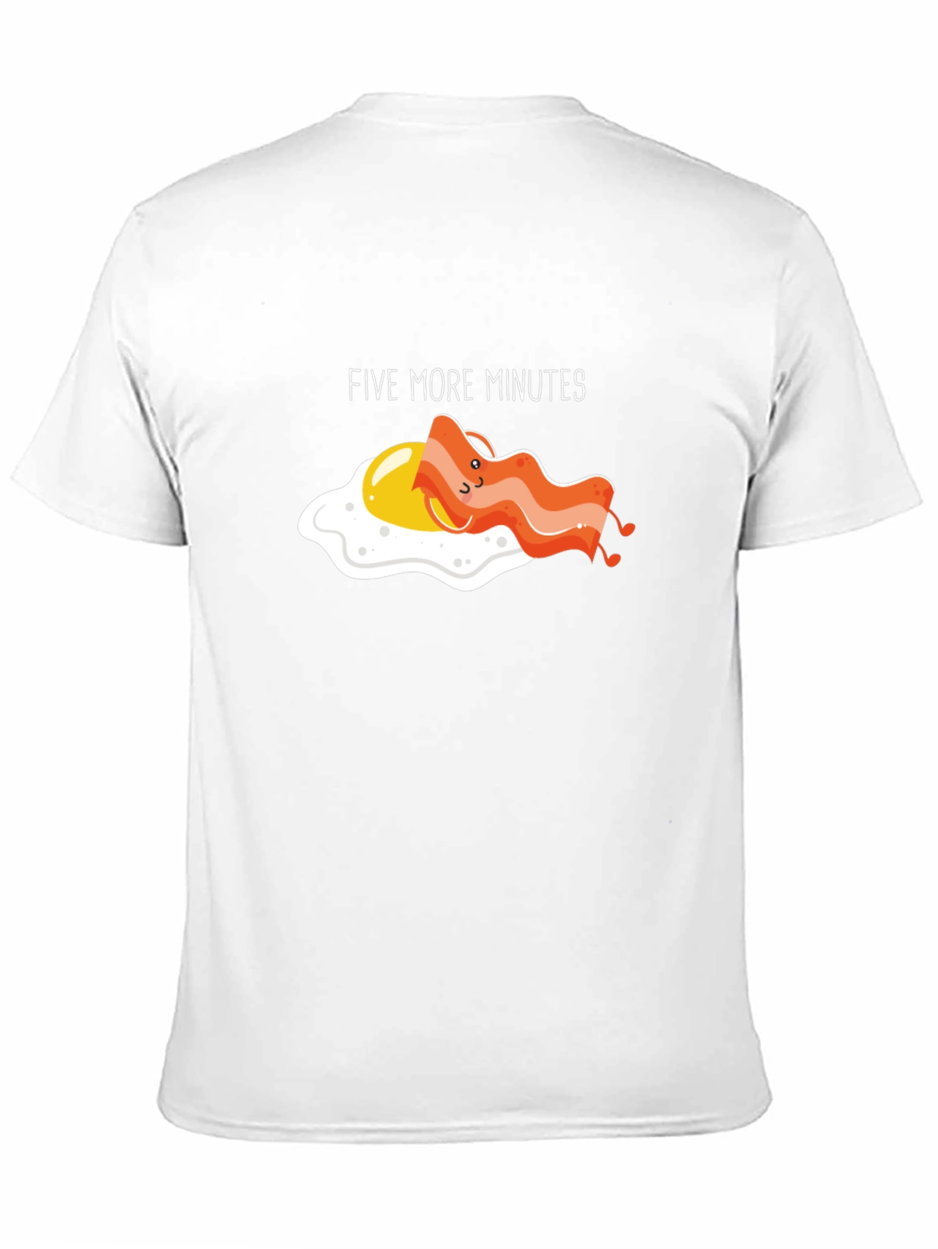 Black Funny "Five More Minutes" Breakfast T-Shirt view 11