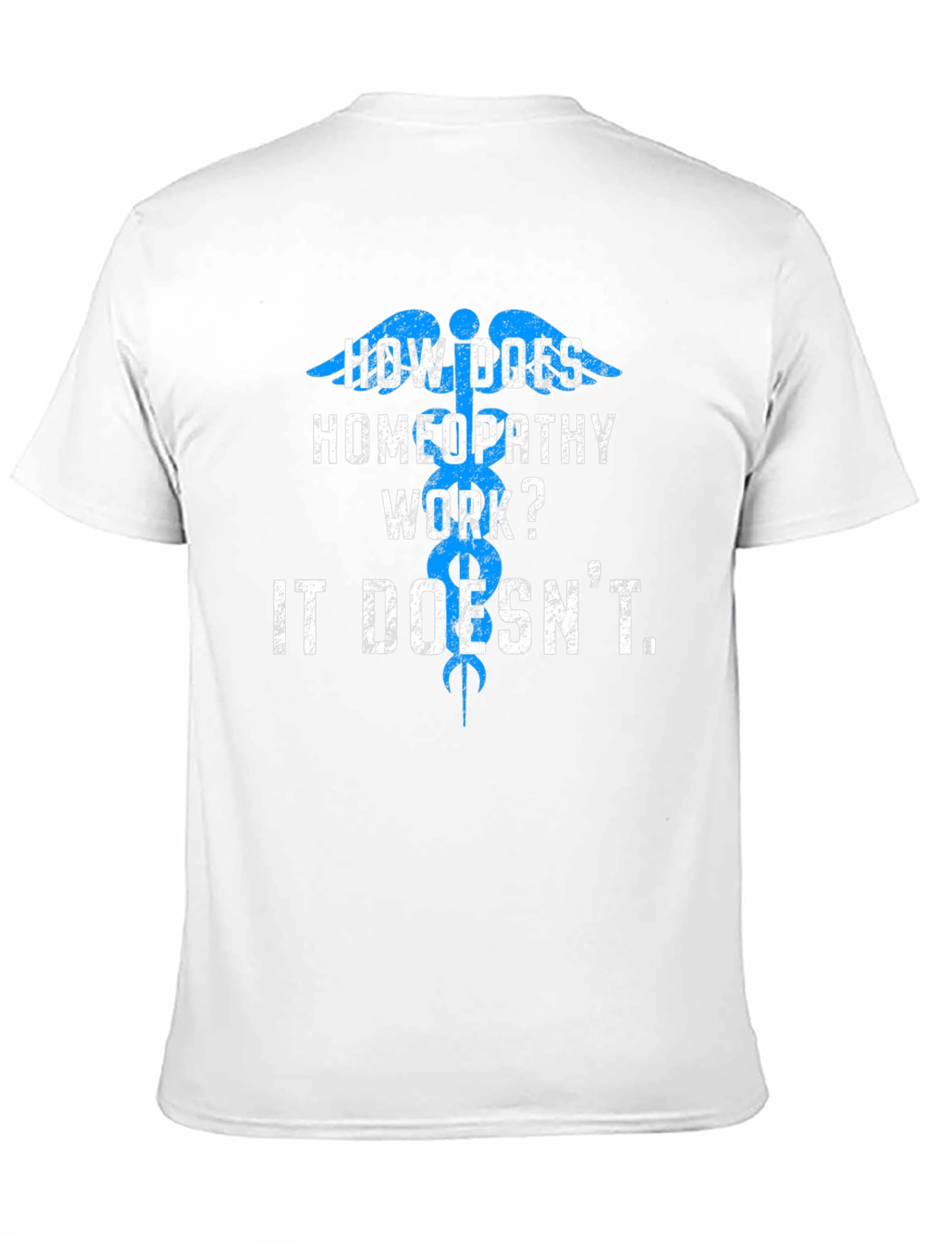Black Homeopathy Humor Graphic Tee -  It Doesn't Work! view 11