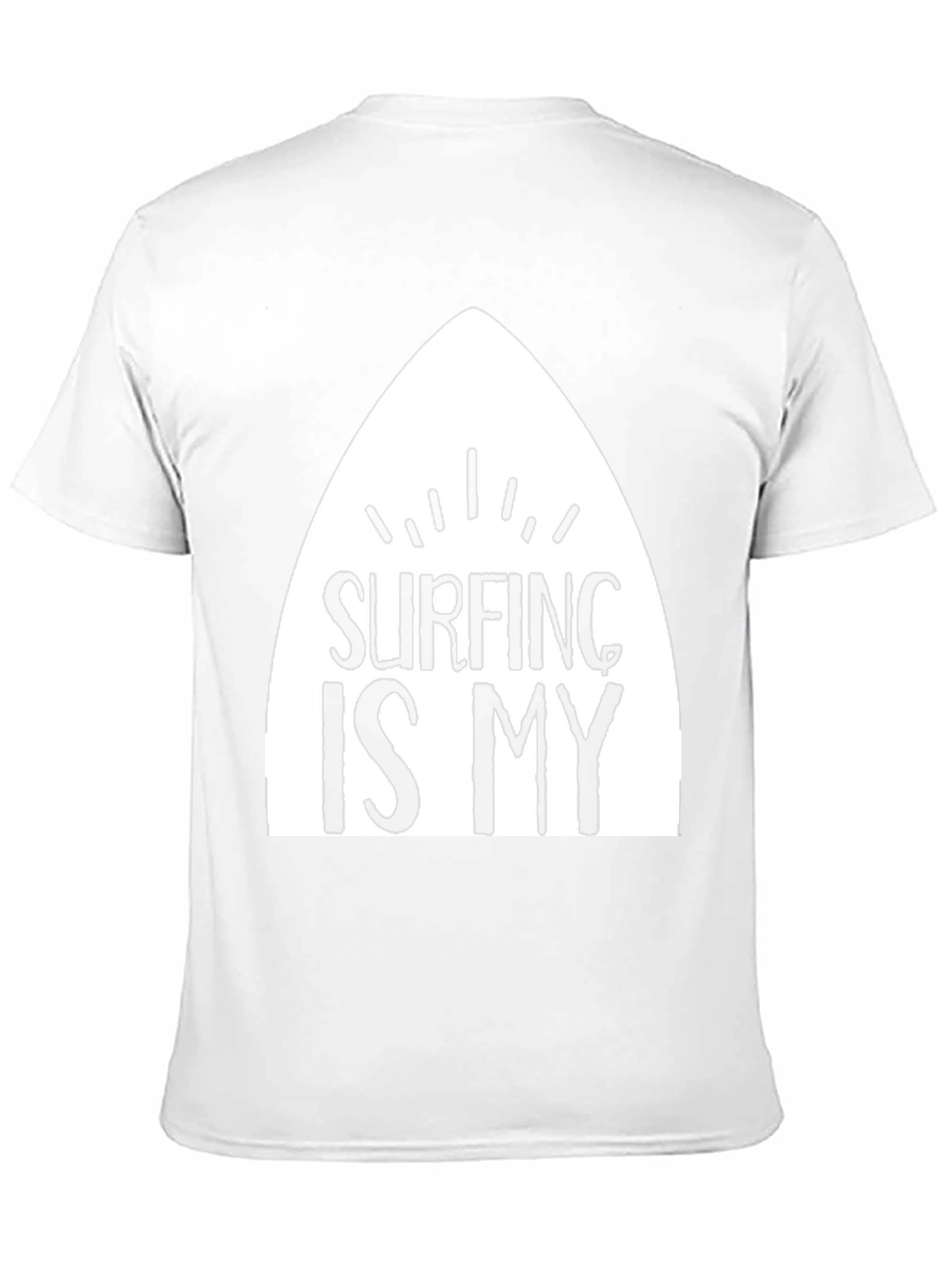 Surfing Is My T-Shirt - Black Cotton Surfboard Tee - 11