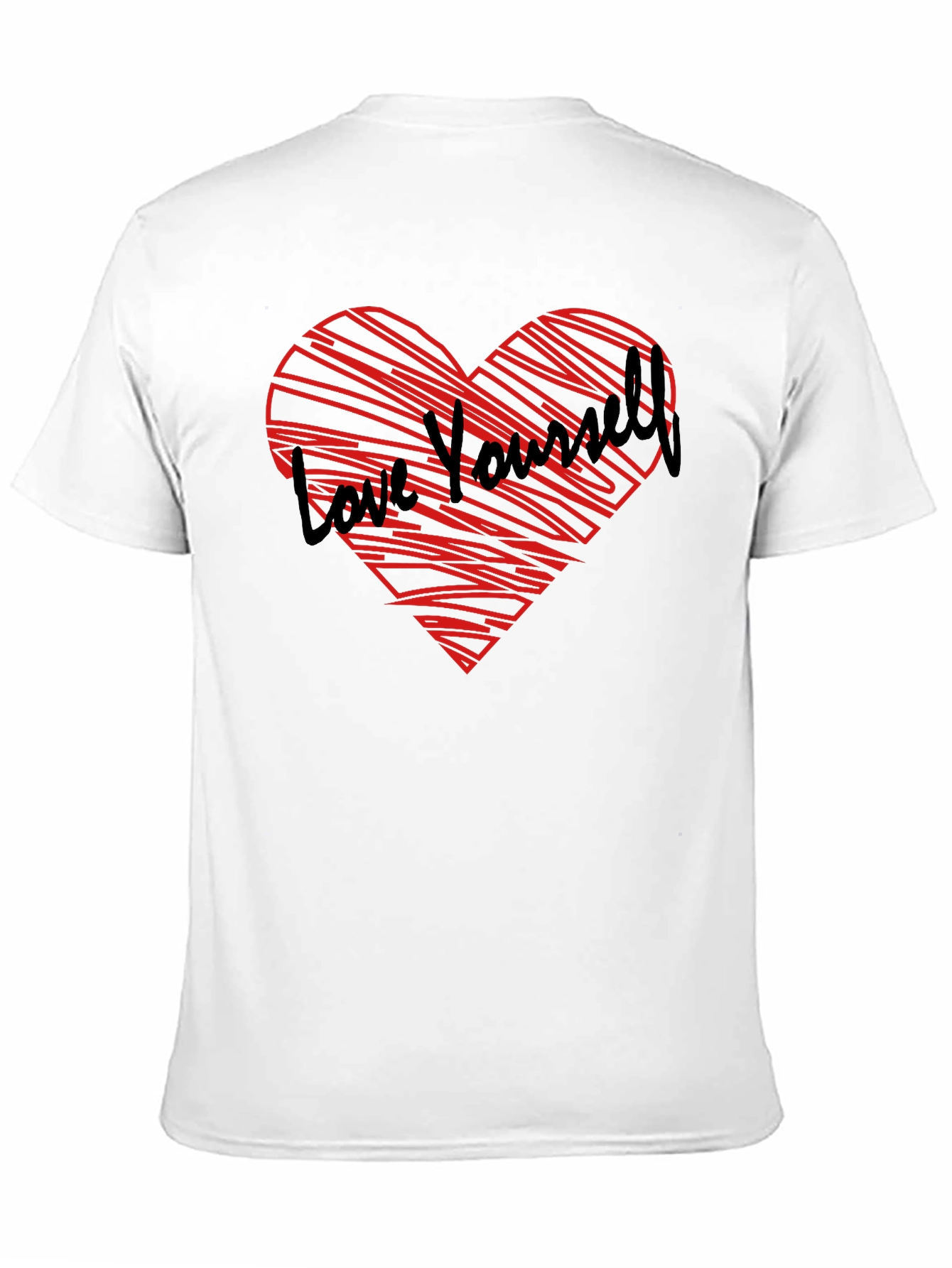 Black Love Yourself Heart Graphic Tee - Black Cotton Shirt view 11
