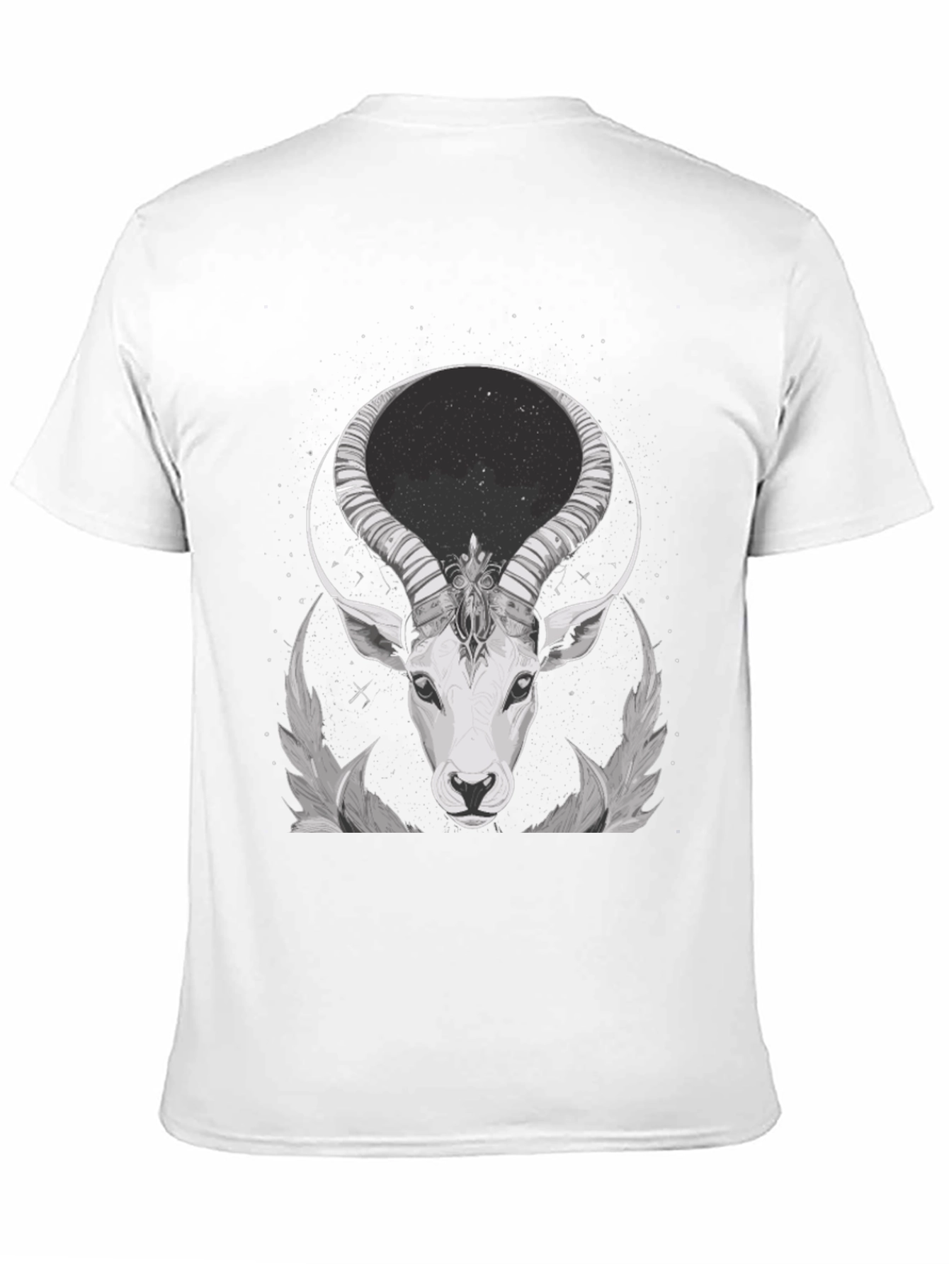 Black Cosmic Antelope Graphic Tee - Black Cotton Blend view 11