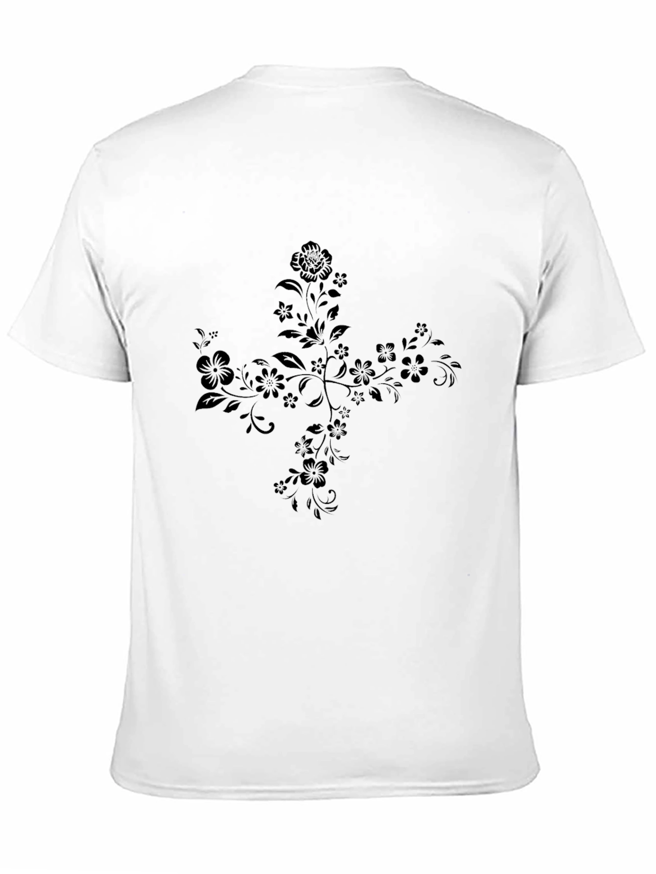 Black Floral Cross Graphic Tee - Black view 11