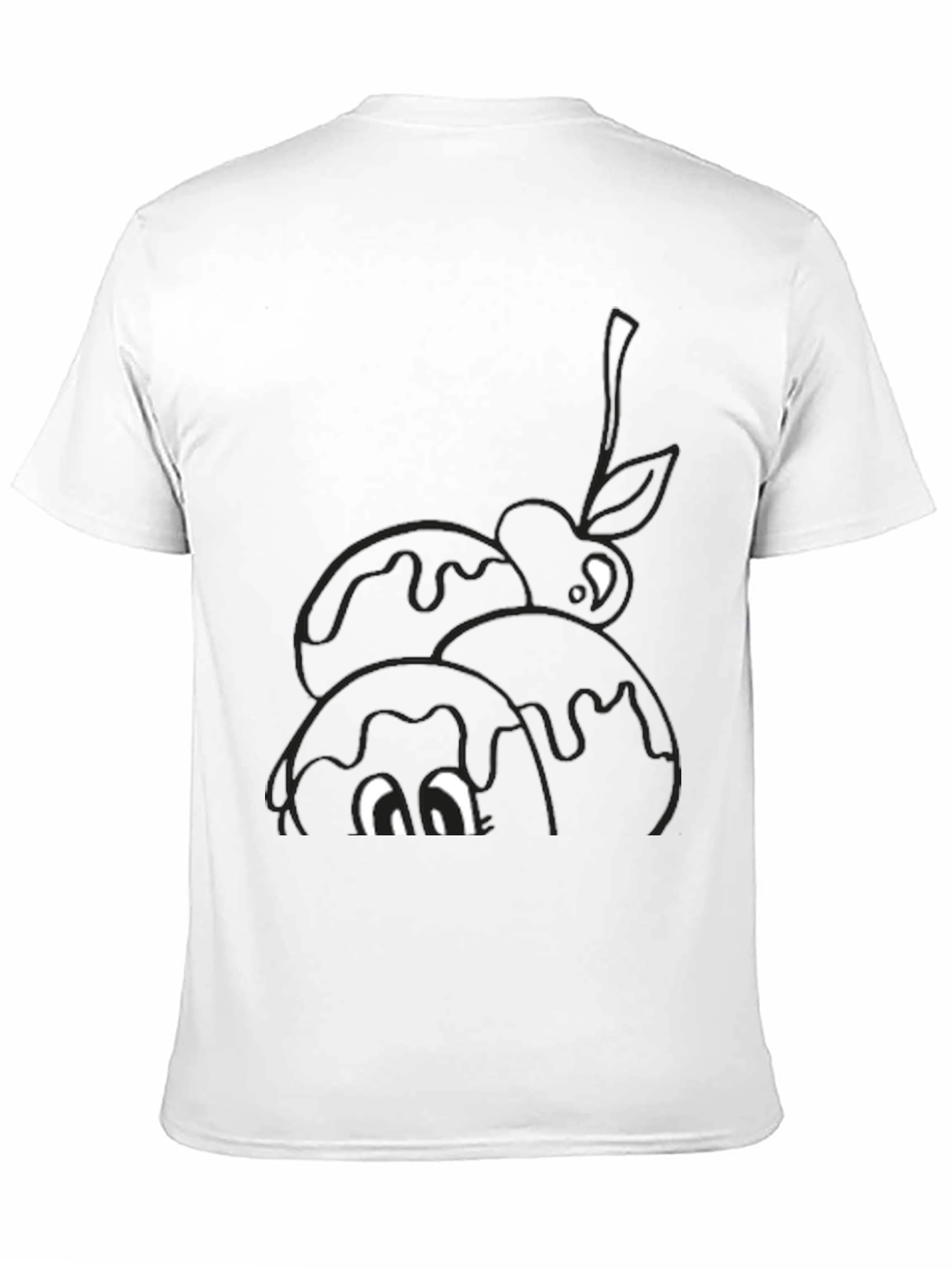 Black Novelty Cartoon Eyes Dessert T-Shirt view 11