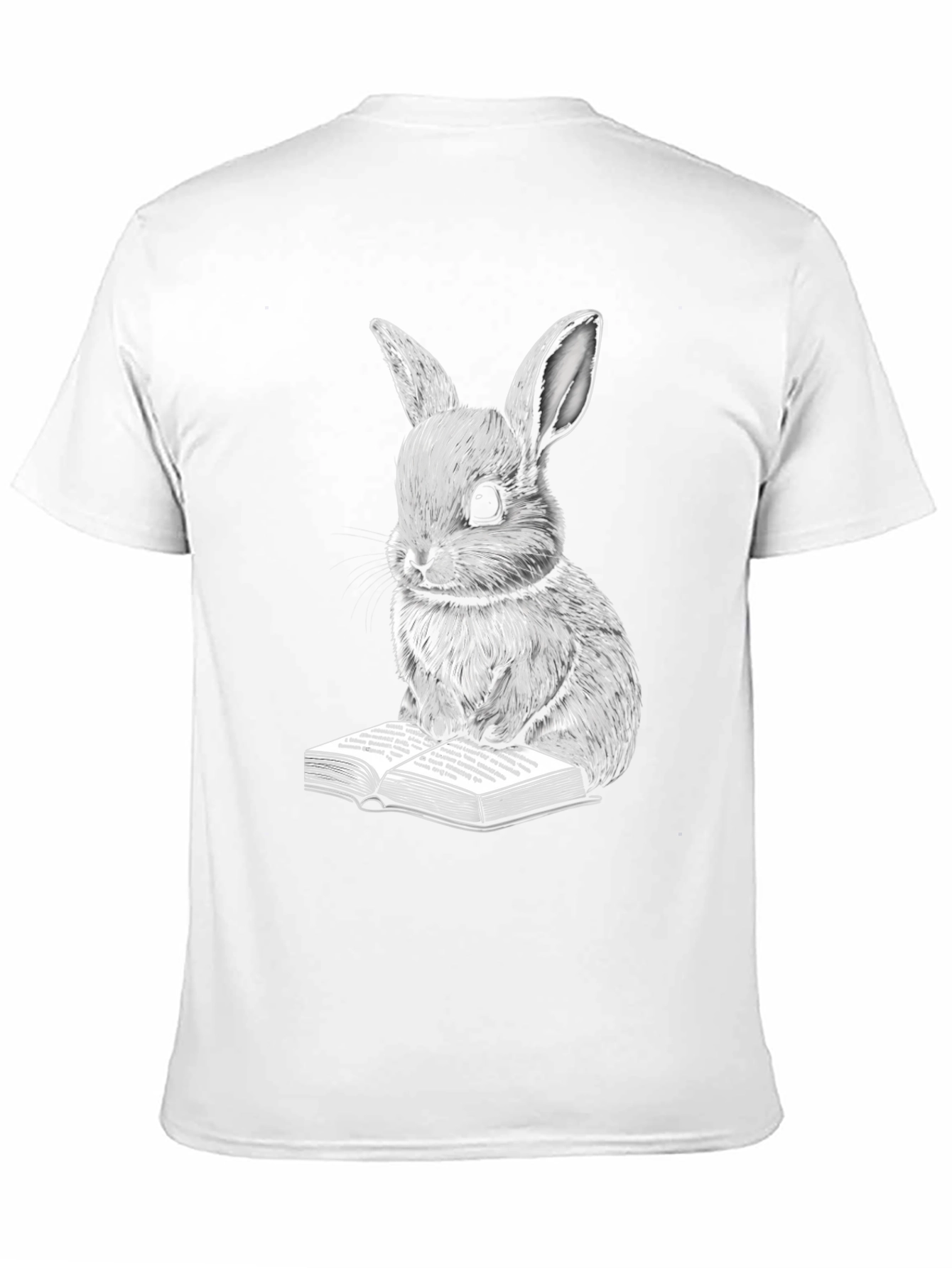 Black Rabbit Reading Book Graphic Tee view 11