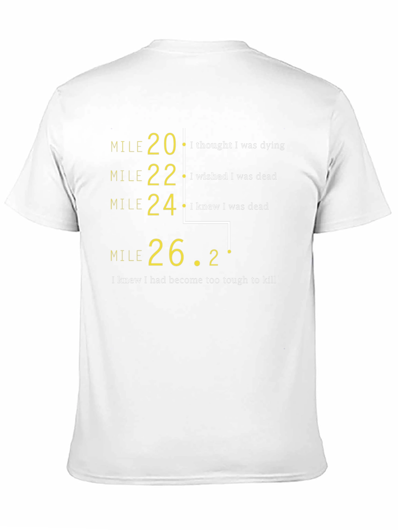 Black Marathon Mile Marker T-Shirt: Funny Runner's Tee view 11