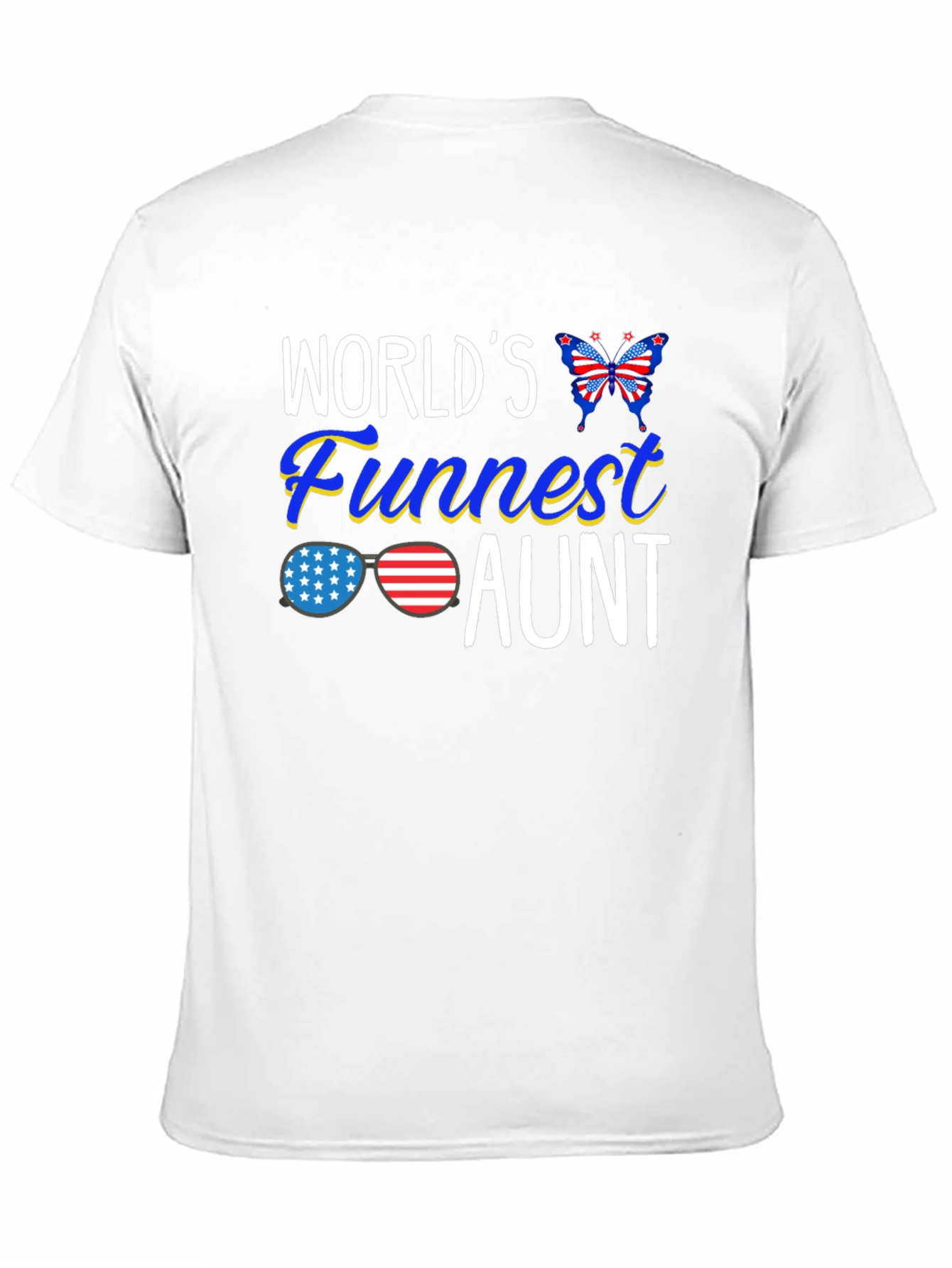 Black World's Funnest Aunt Patriotic T-Shirt view 11