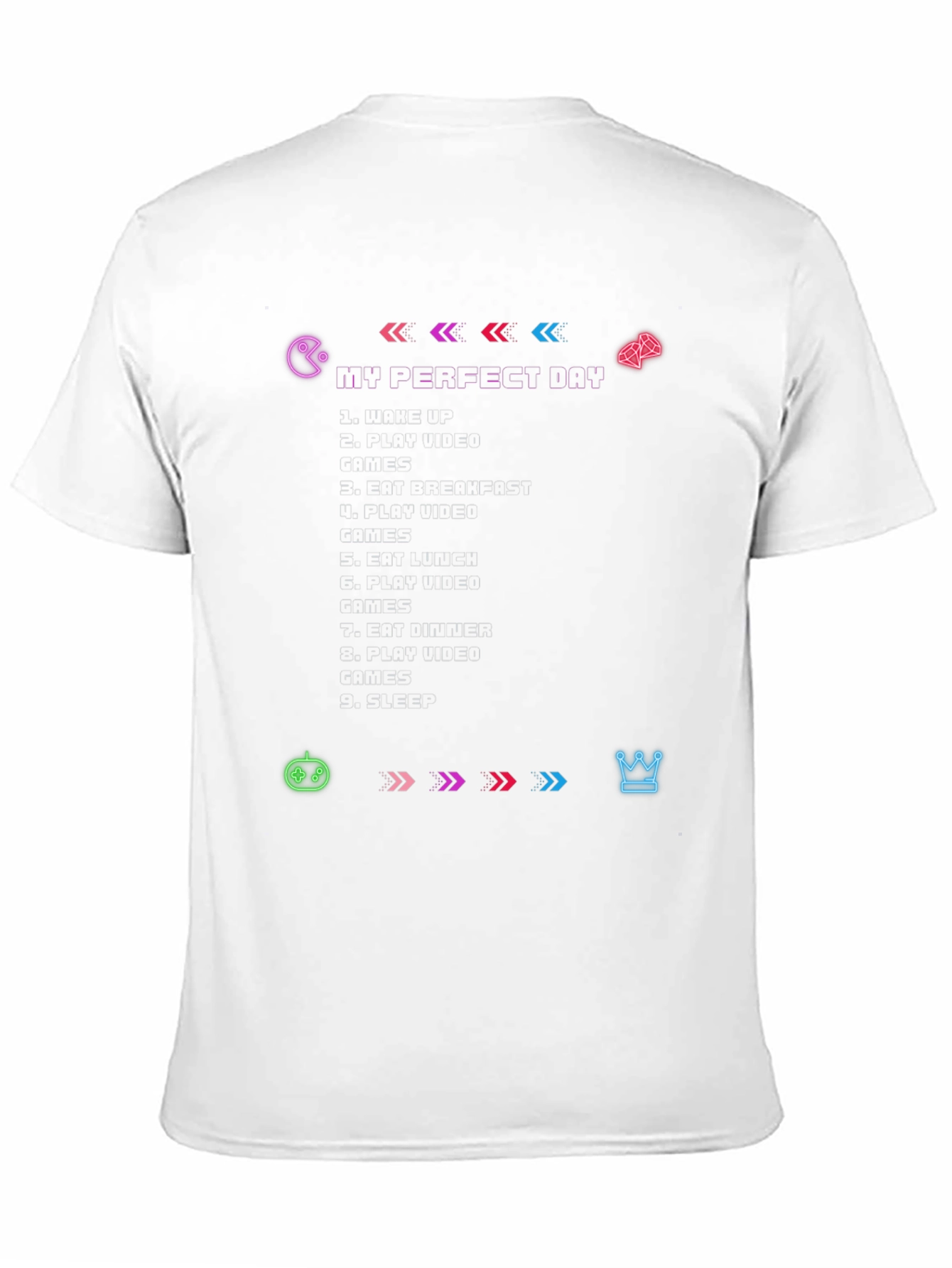 Black Gamer's Perfect Day Black T-Shirt view 11