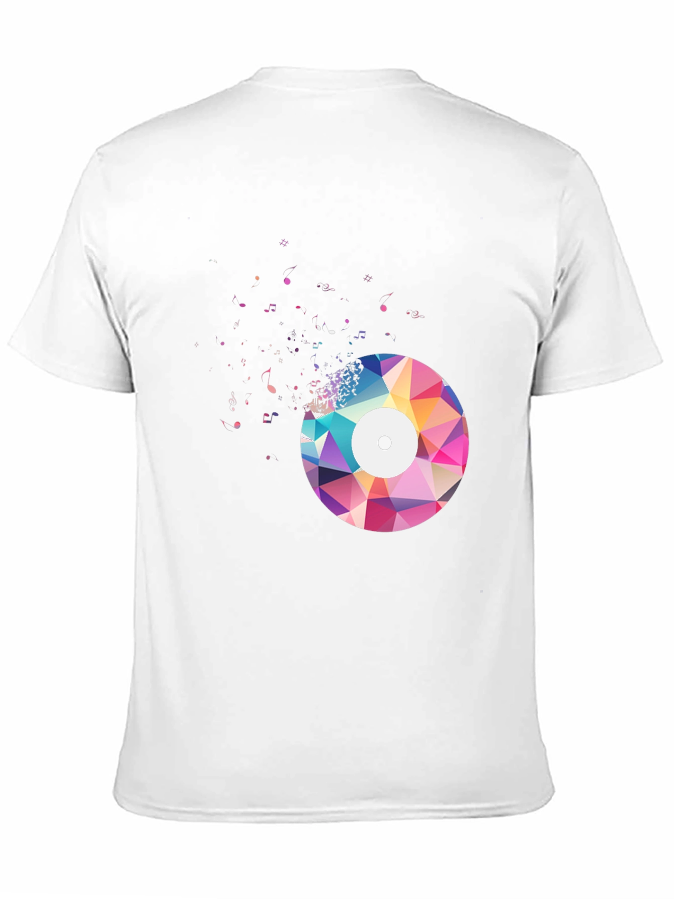 Black Geometric Vinyl Record Graphic Tee - Men's Black T-Shirt view 11