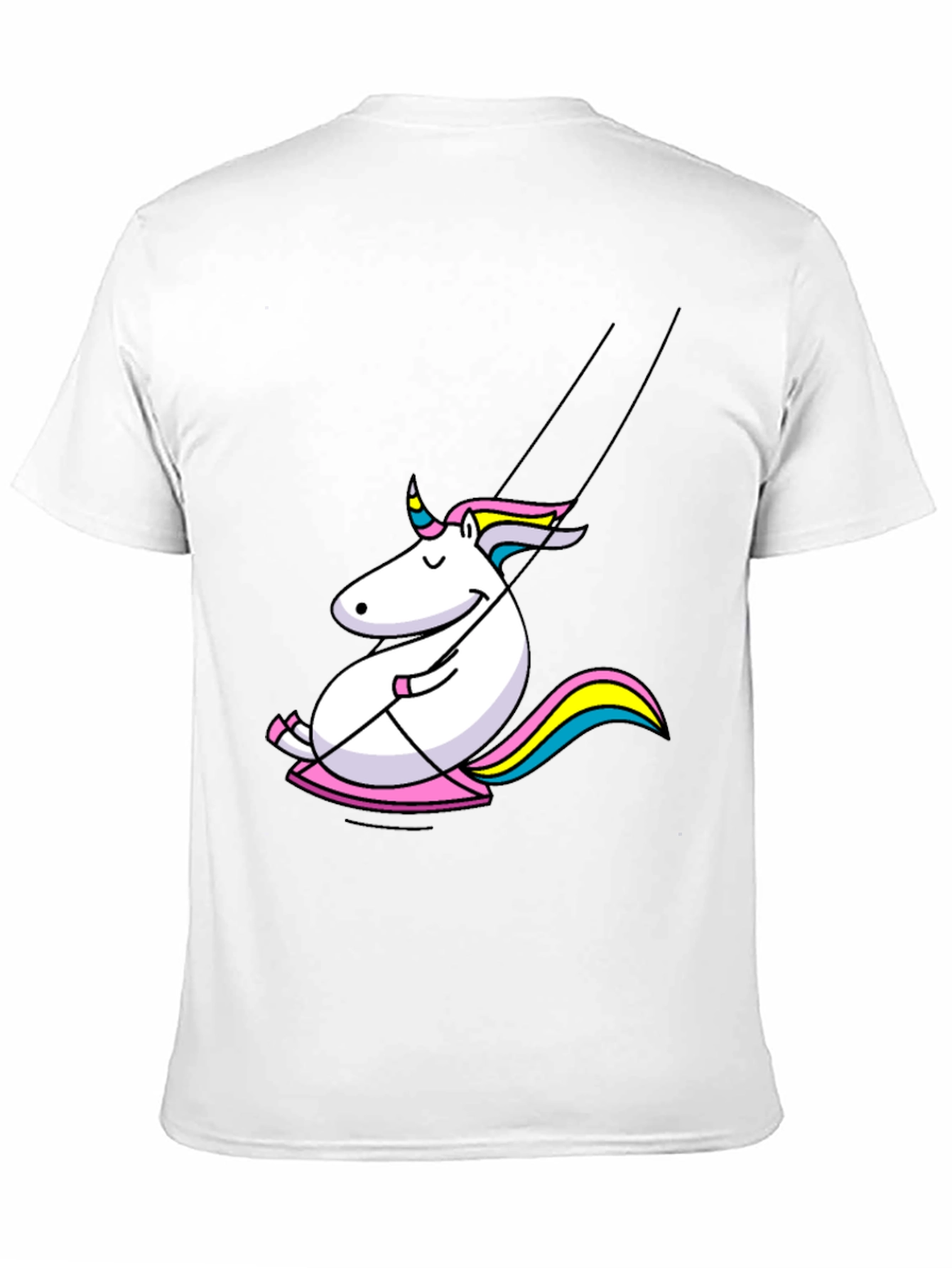 Black Unicorn on Swing Graphic Tee - Black Cotton Comfort view 11