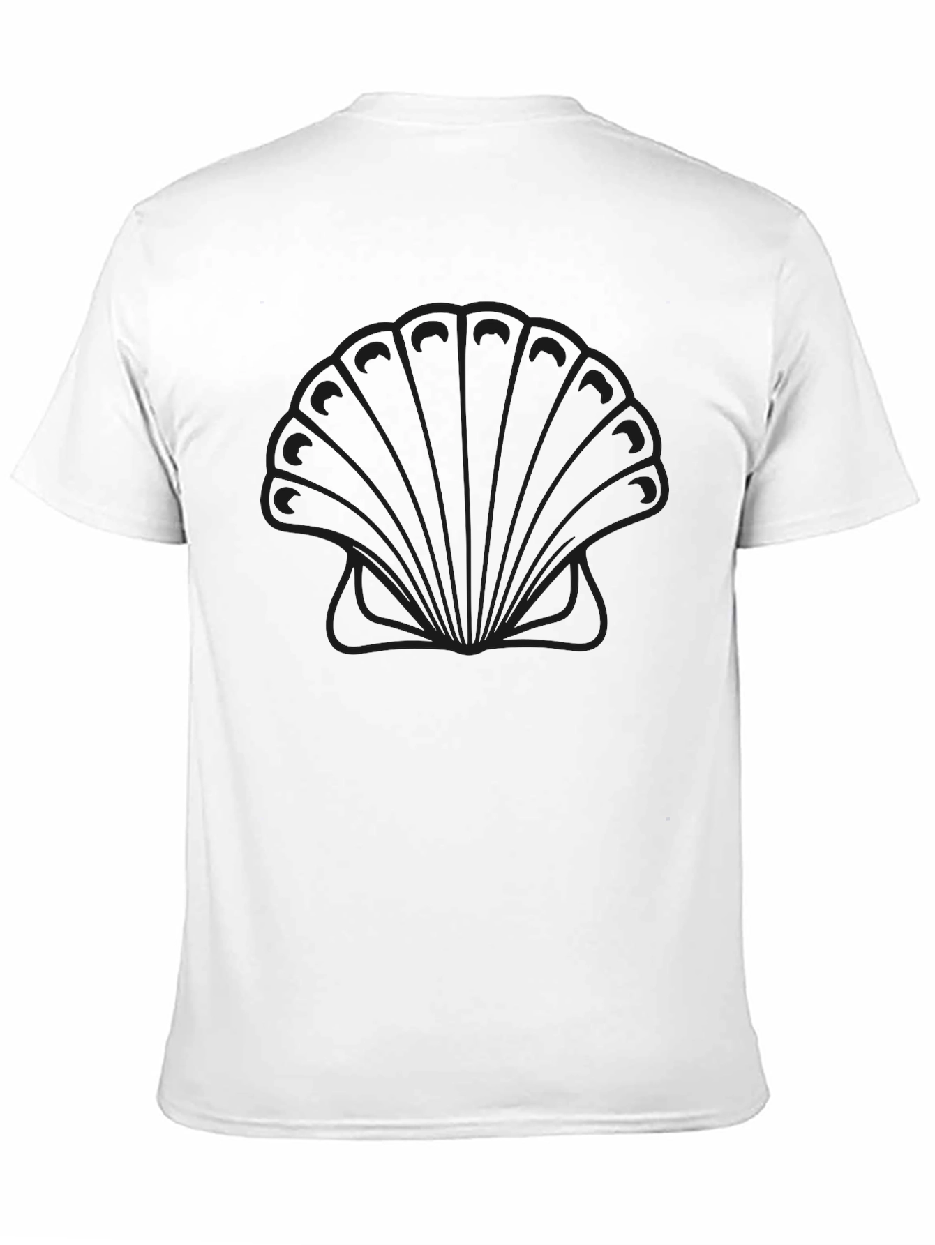 Men's Black Graphic Tee - Seashell Design - 11