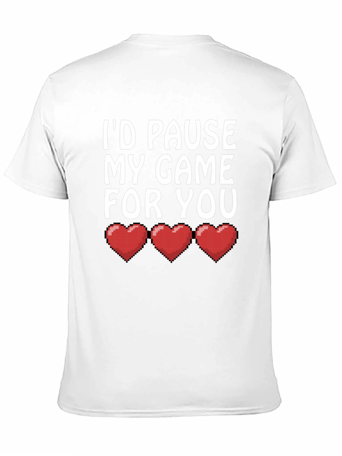 Black Gamer Love Black T-Shirt - I'd Pause My Game For You view 11