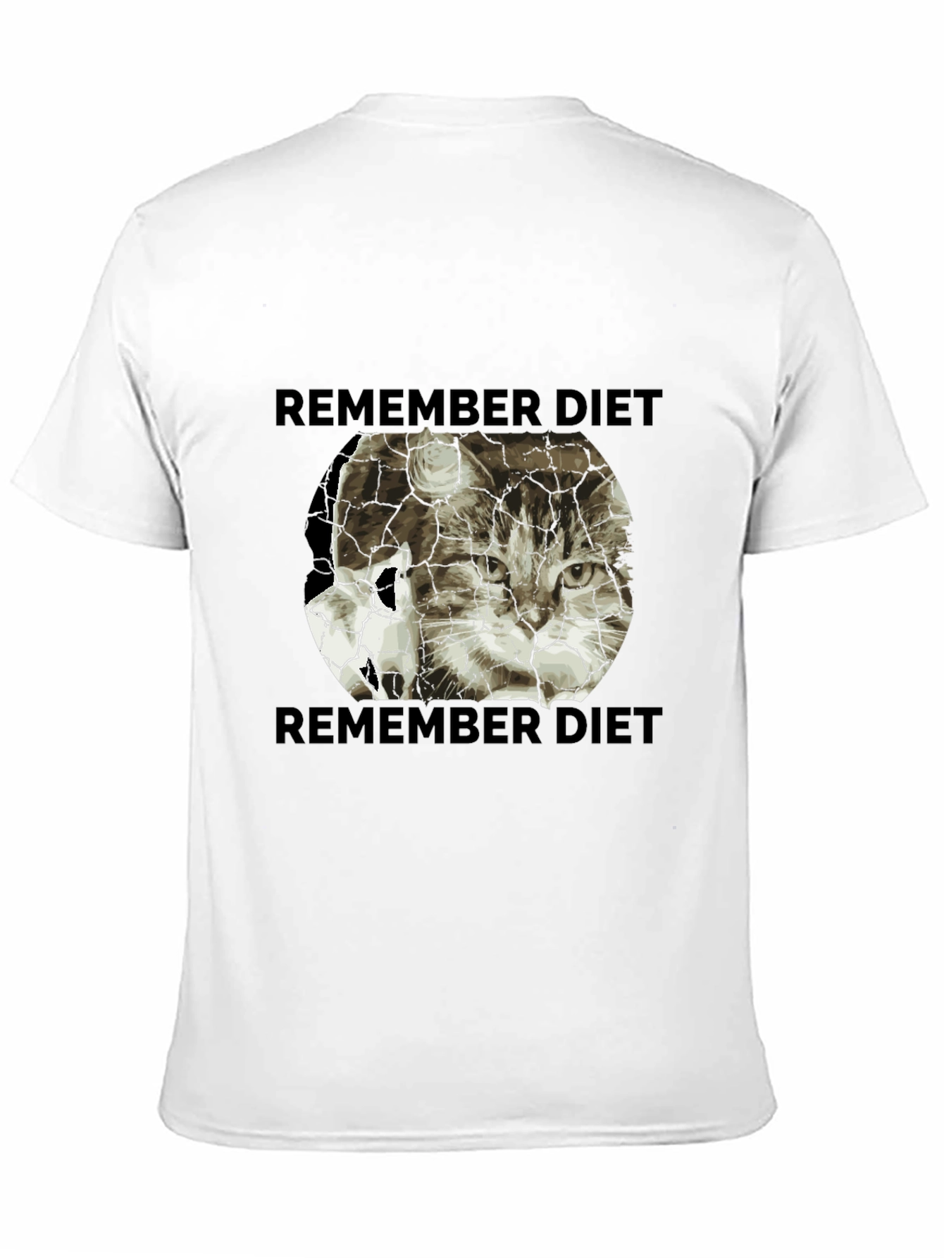 Black Remember Diet Cat Graphic T-Shirt view 11