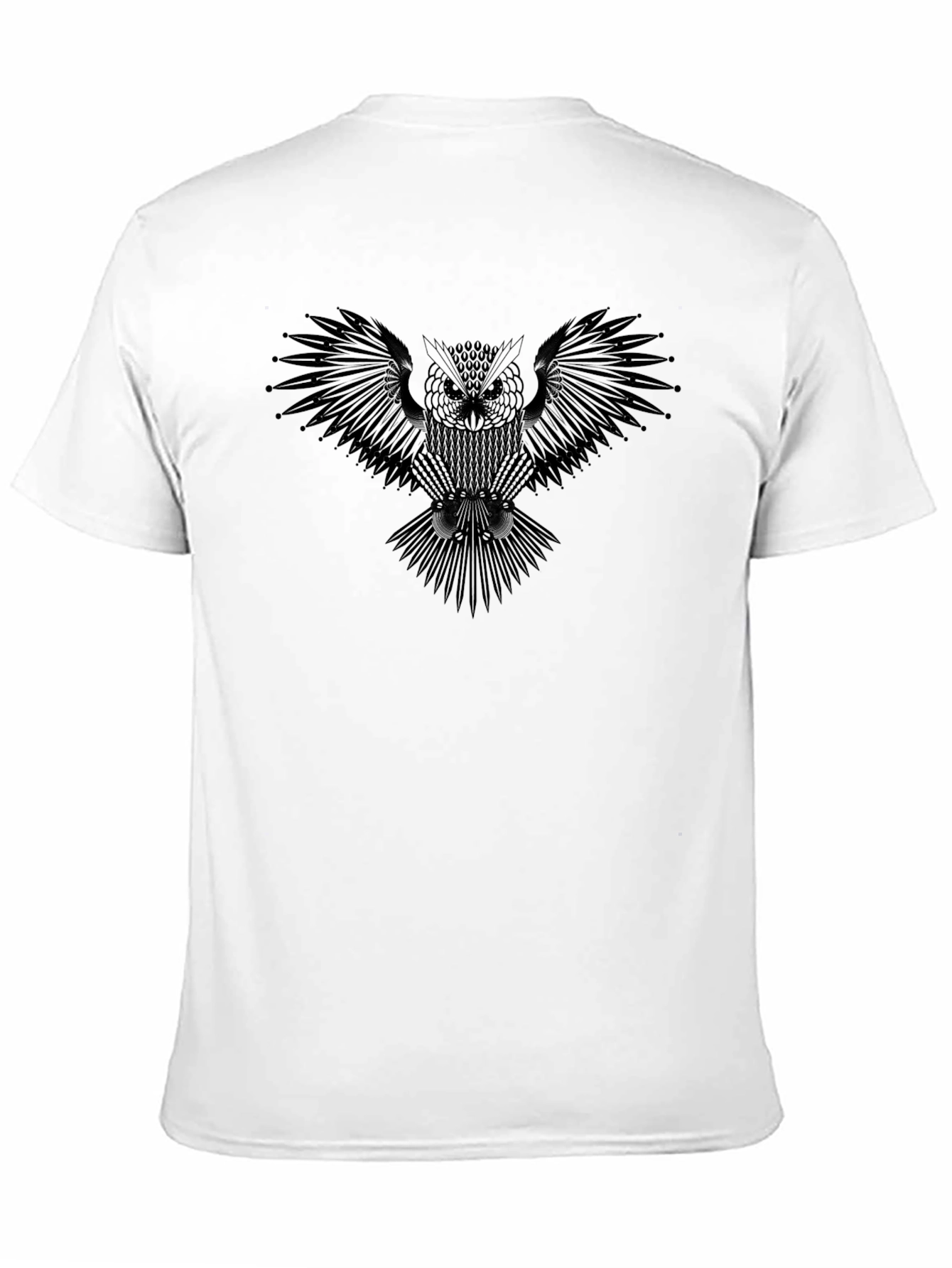 Black Men's Black Owl Graphic Tee - Stylish Casual Wear view 11