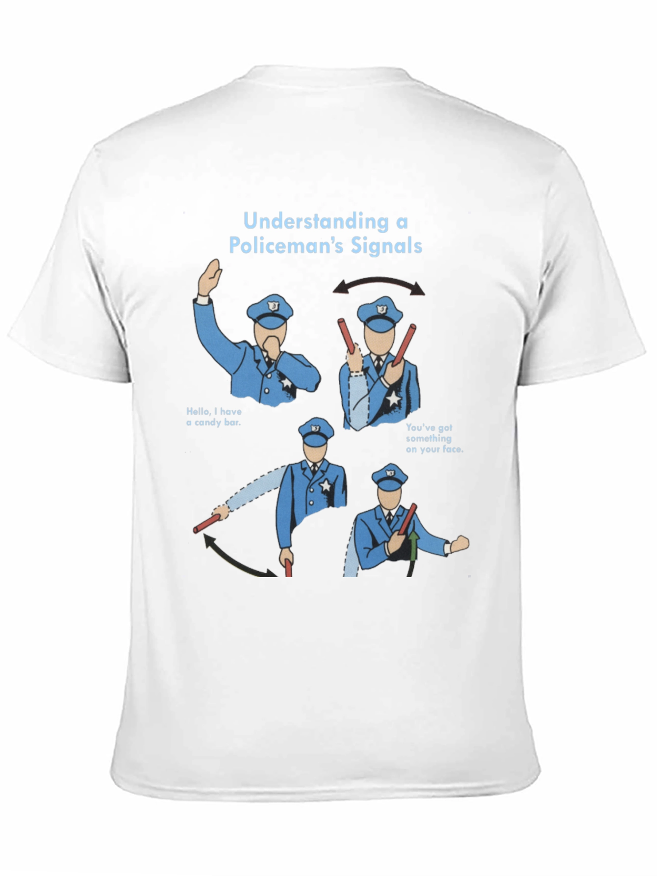 Black Funny Policeman's Signals Graphic Tee view 11