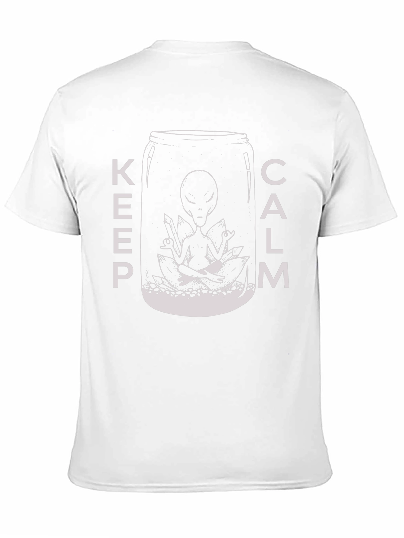 Black Keep Calm Alien T-Shirt - Meditating Extraterrestrial Graphic Tee view 11