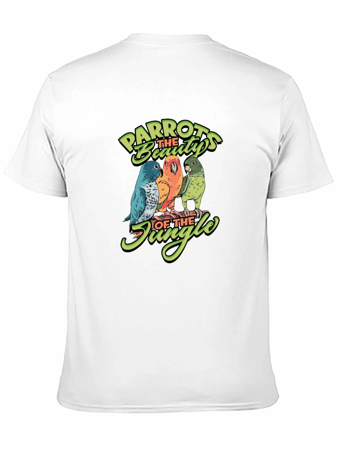 Black Parrots of the Jungle Graphic Tee view 11