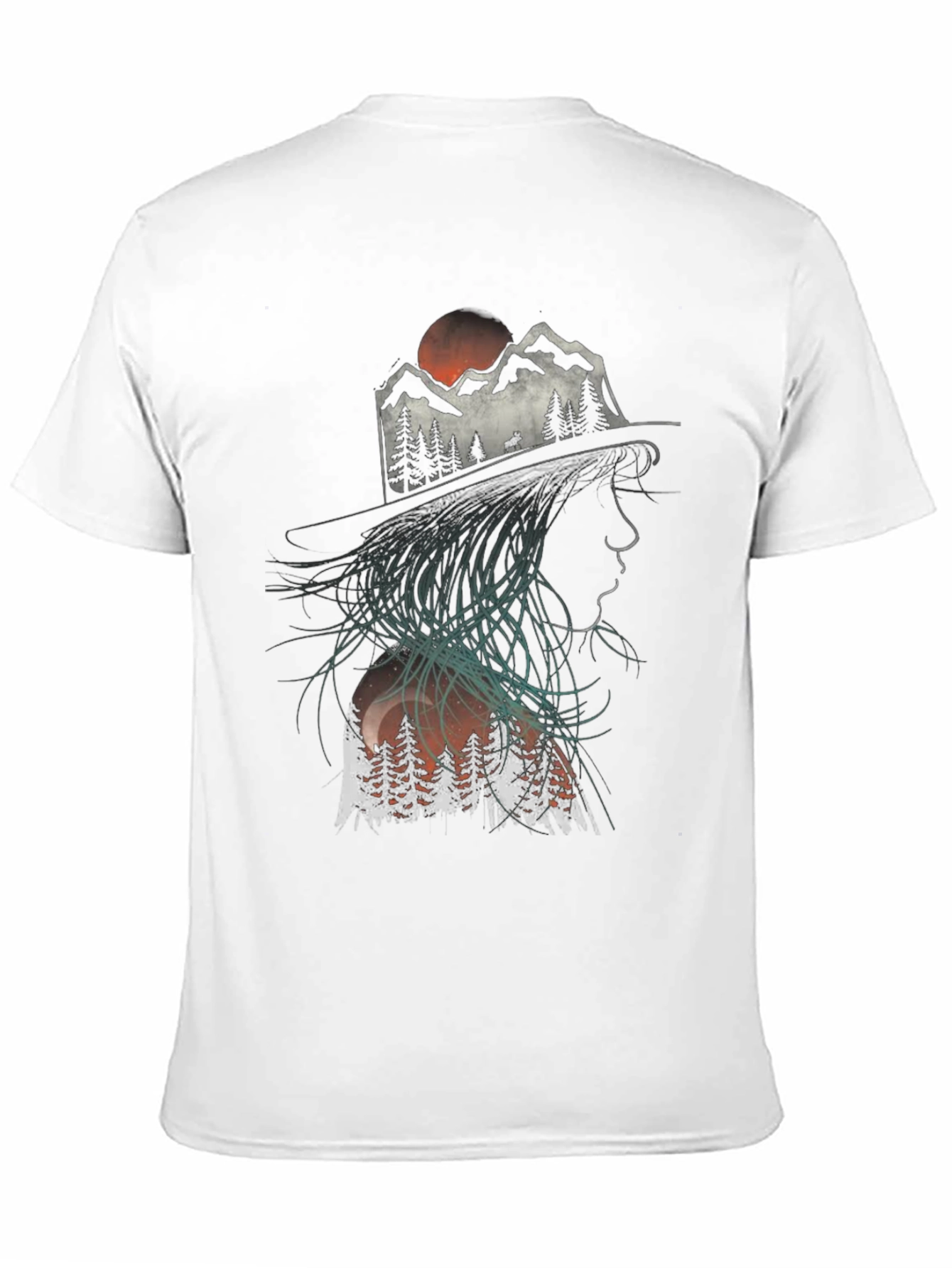 Black Nature Silhouette Graphic T-Shirt view 11