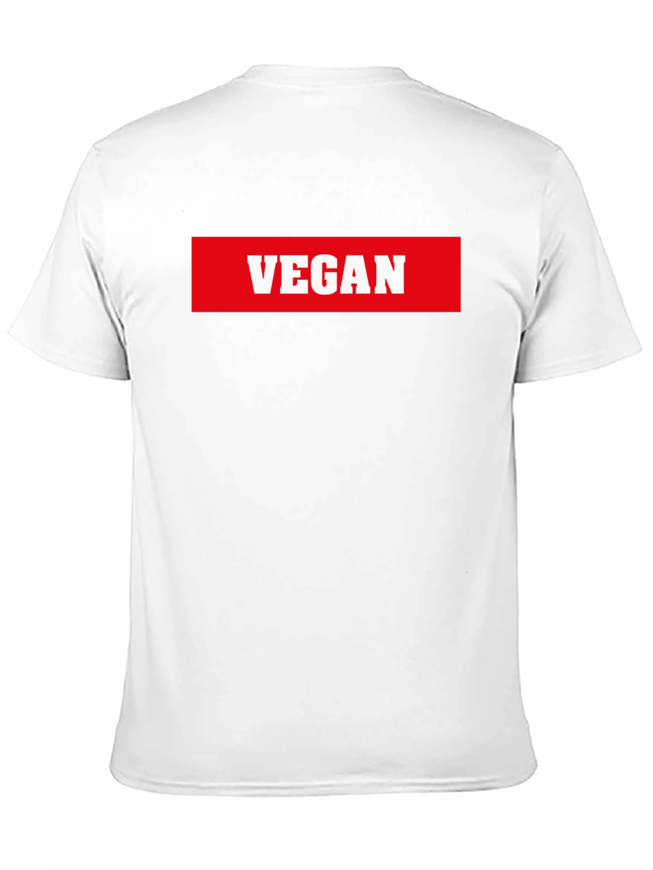 Black Vegan Statement T-Shirt - Bold Red & White Print view 11
