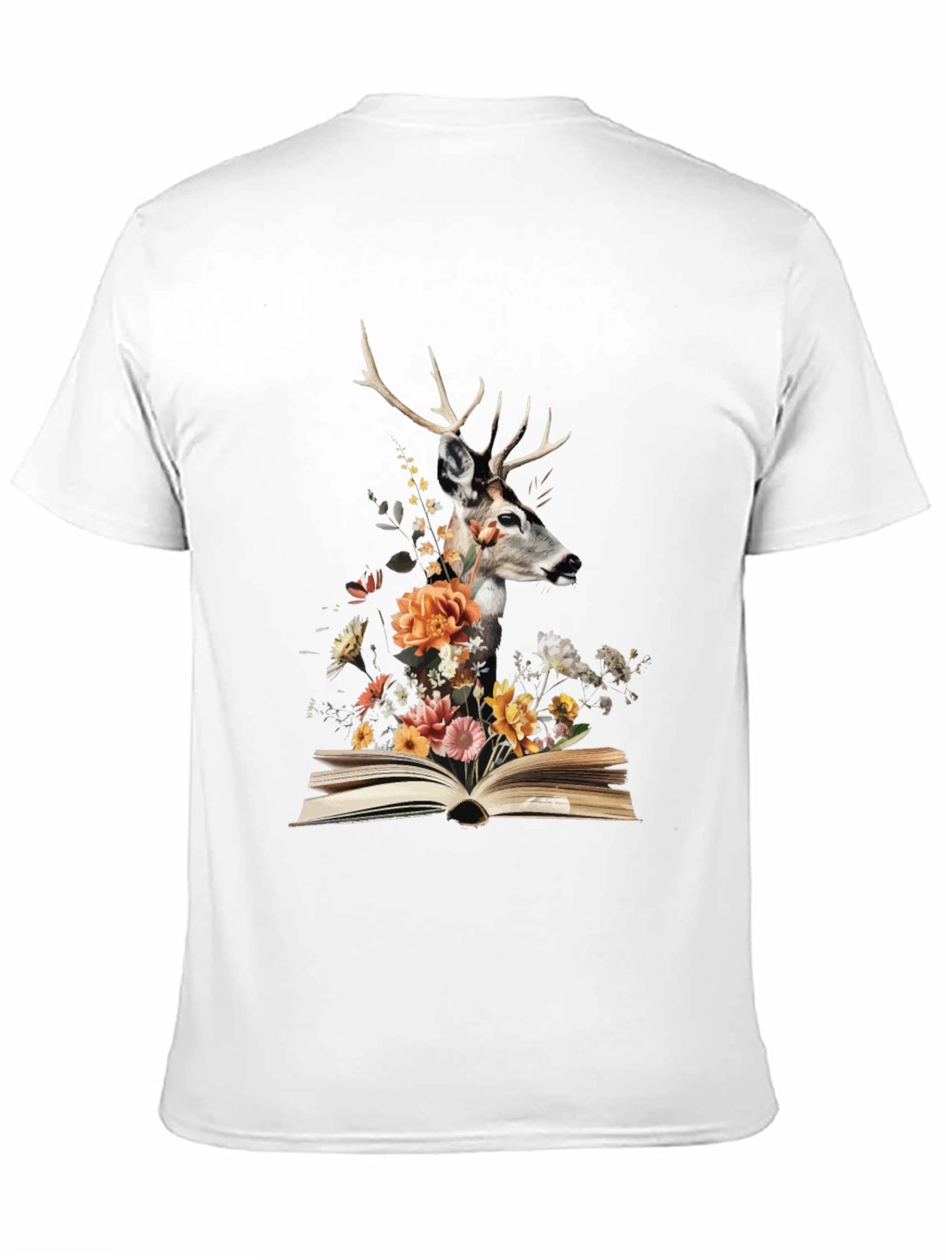 Black Deer in Book Floral Tee view 11
