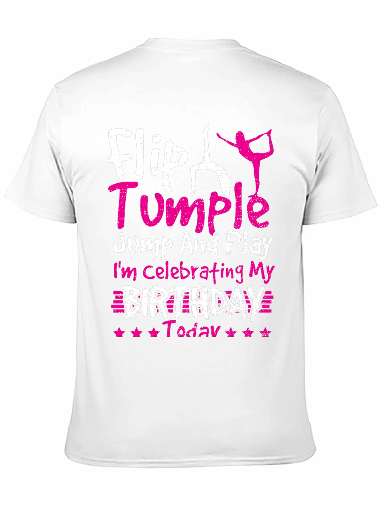 Black Flip Tumble Birthday Gymnastics T-Shirt view 11