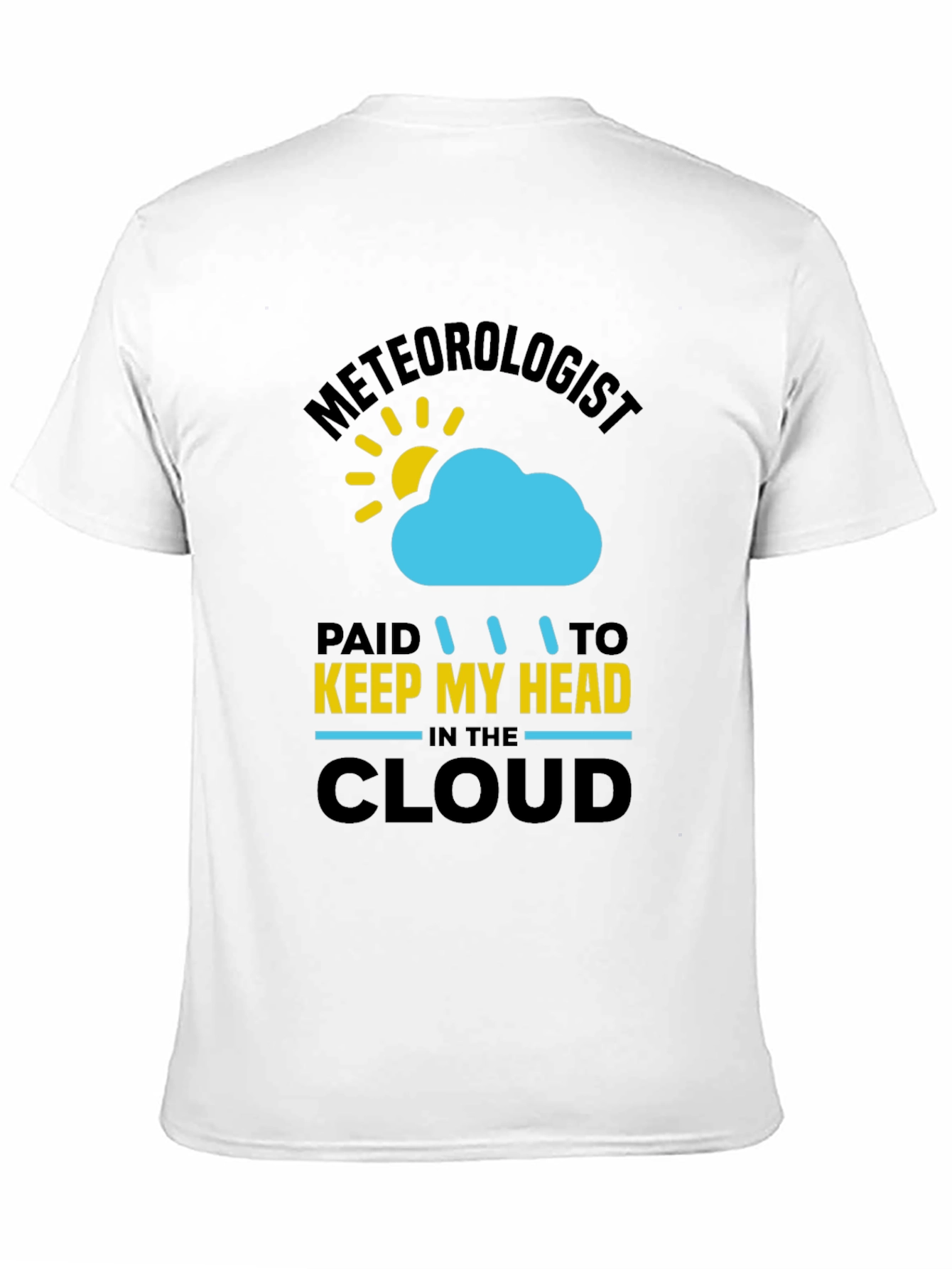 Black Meteorologist T-Shirt - Keep My Head in the Cloud view 11