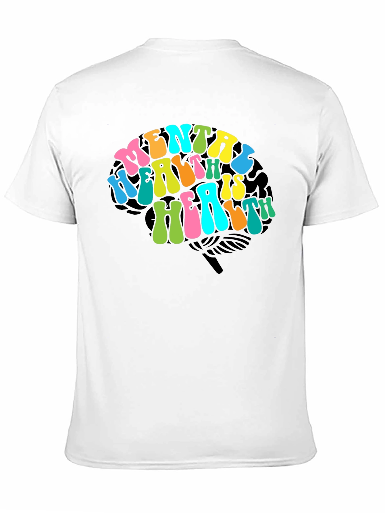 Black Mental Health Brain Graphic T-Shirt view 11