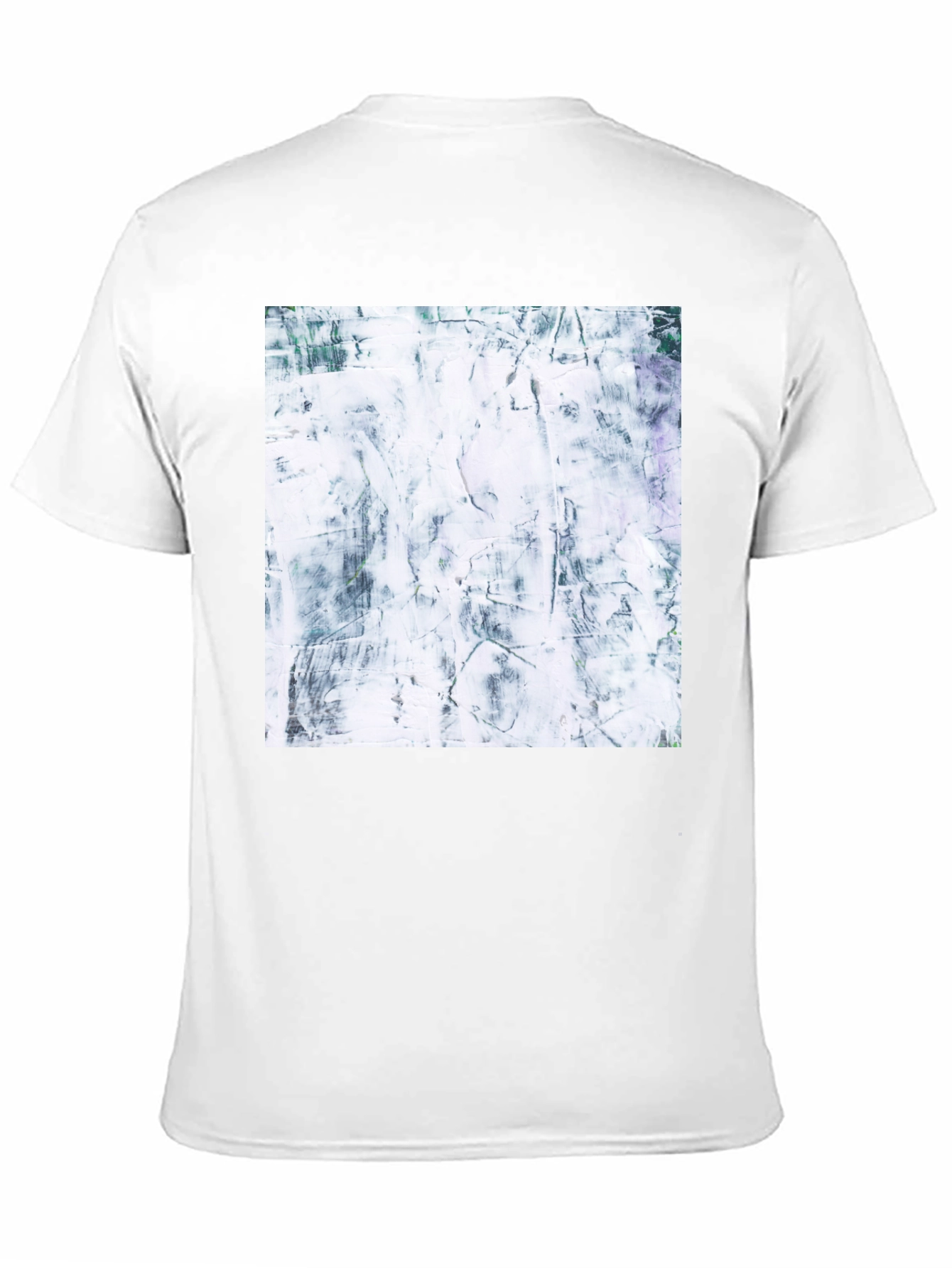 Black Abstract Texture Print Black T-Shirt view 11