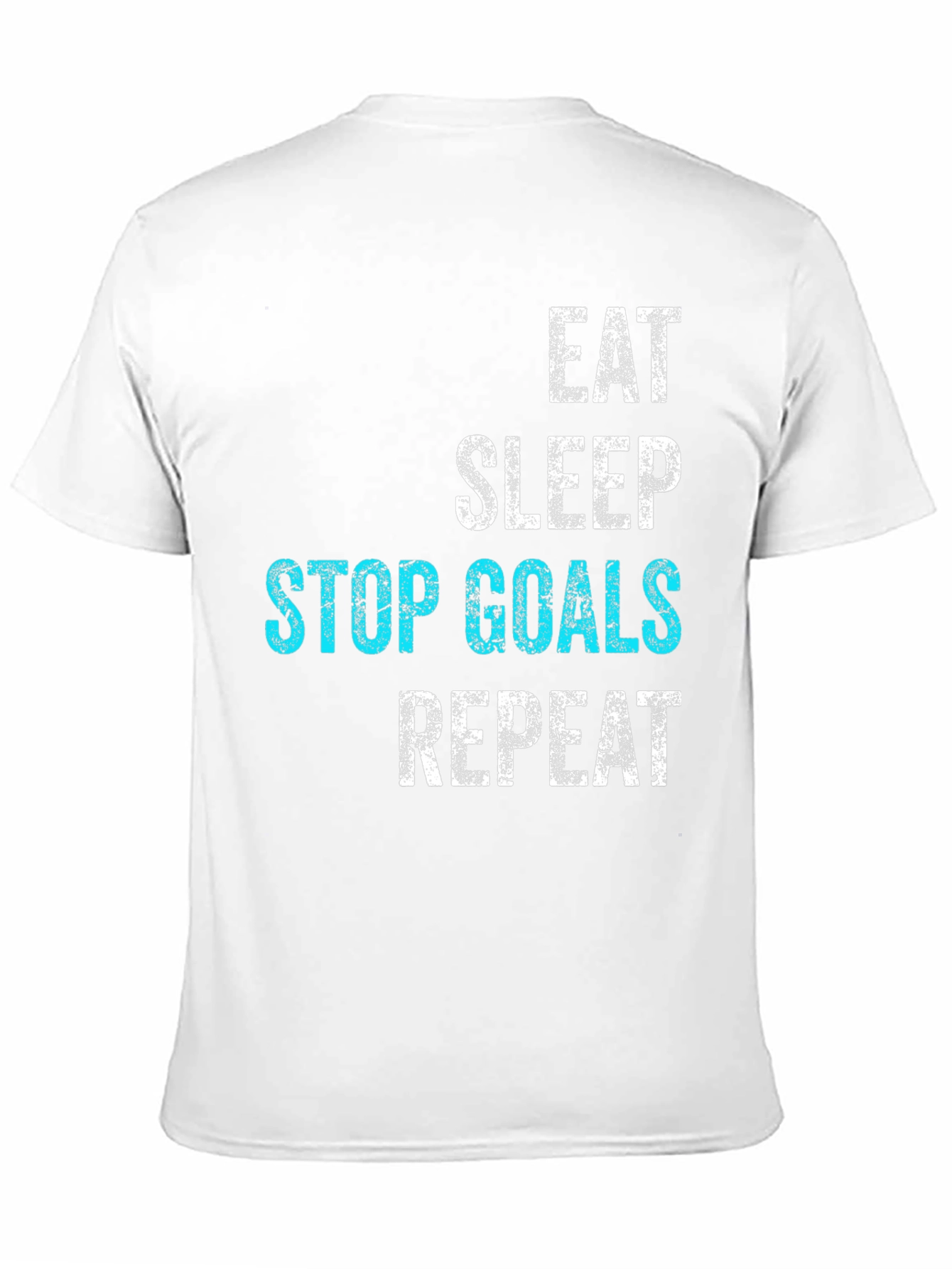 Black Eat Sleep Stop Goals Repeat Graphic Tee view 11