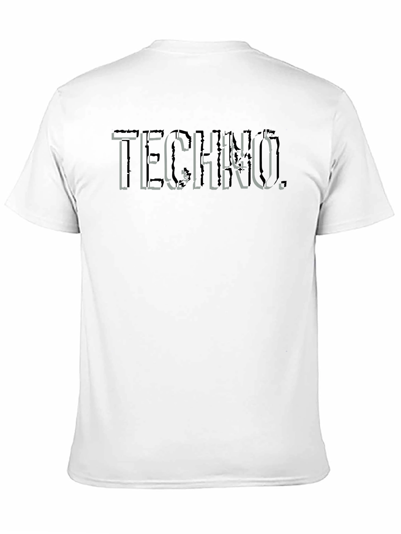 Black Techno Graphic Print Black T-Shirt view 11