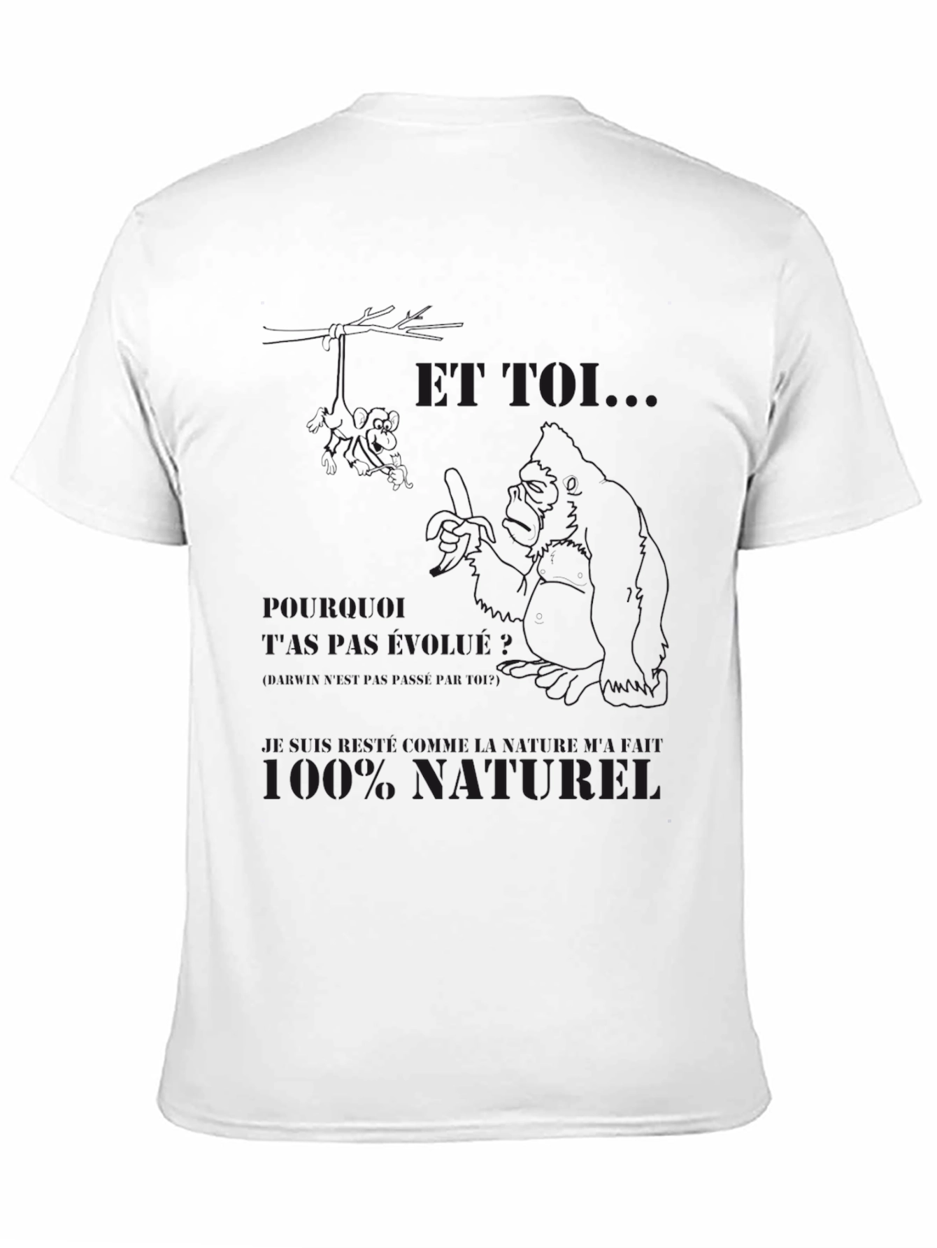 Black Men's Black Graphic T-Shirt - Funny Design view 11