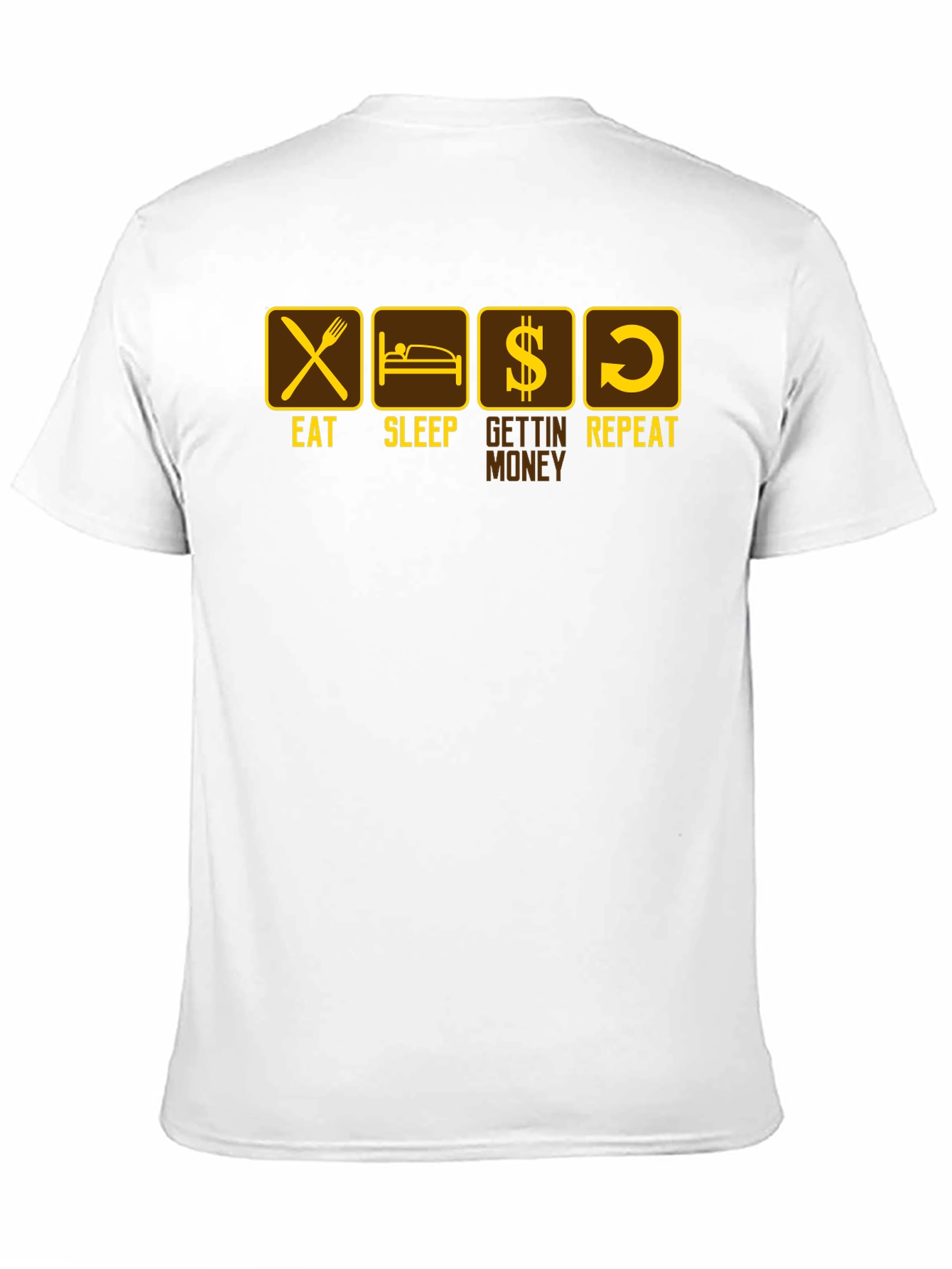 Black Eat Sleep Gettin Money Repeat Black T-Shirt view 11