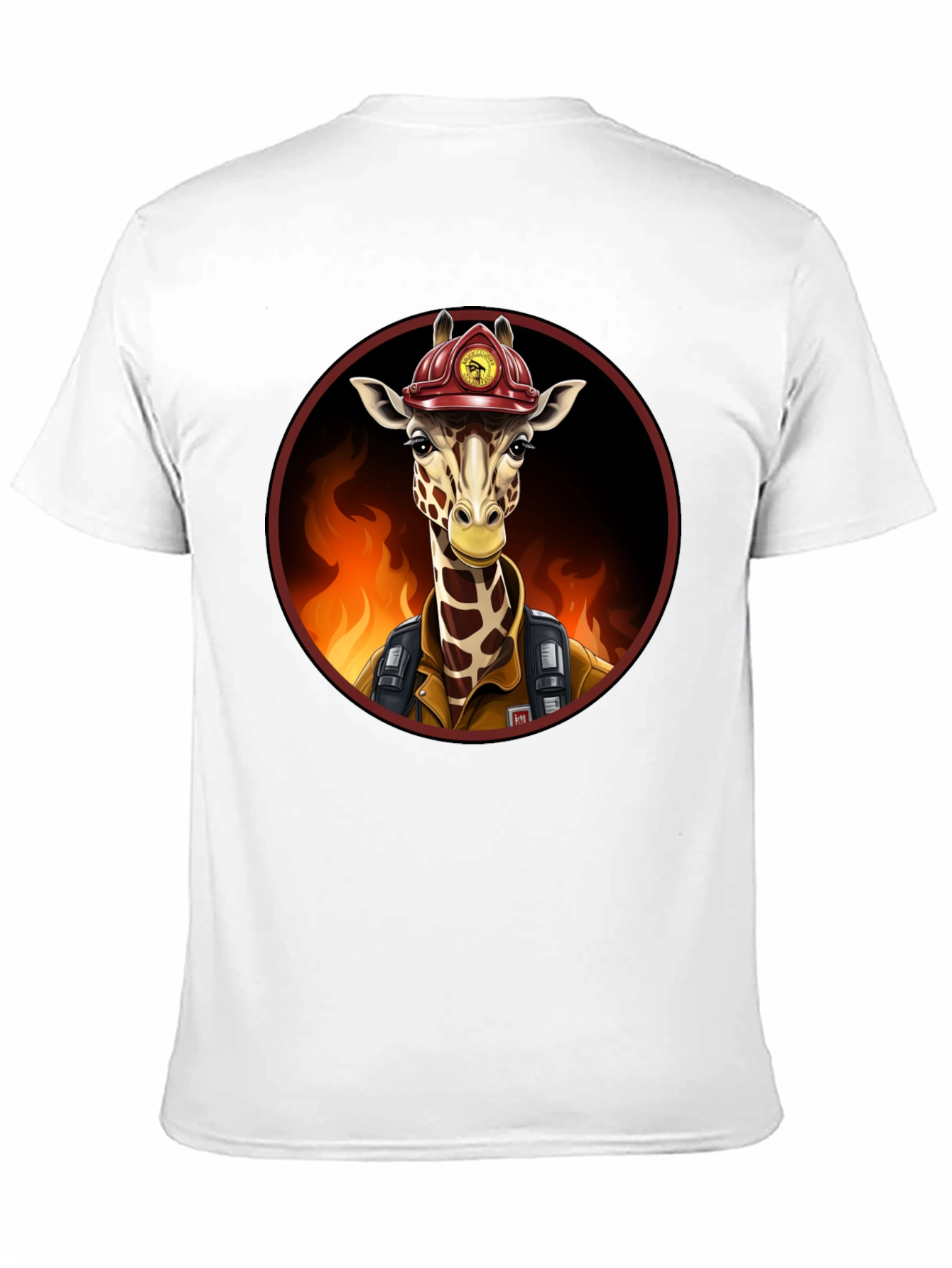 Black Giraffe Firefighter Graphic Tee view 11