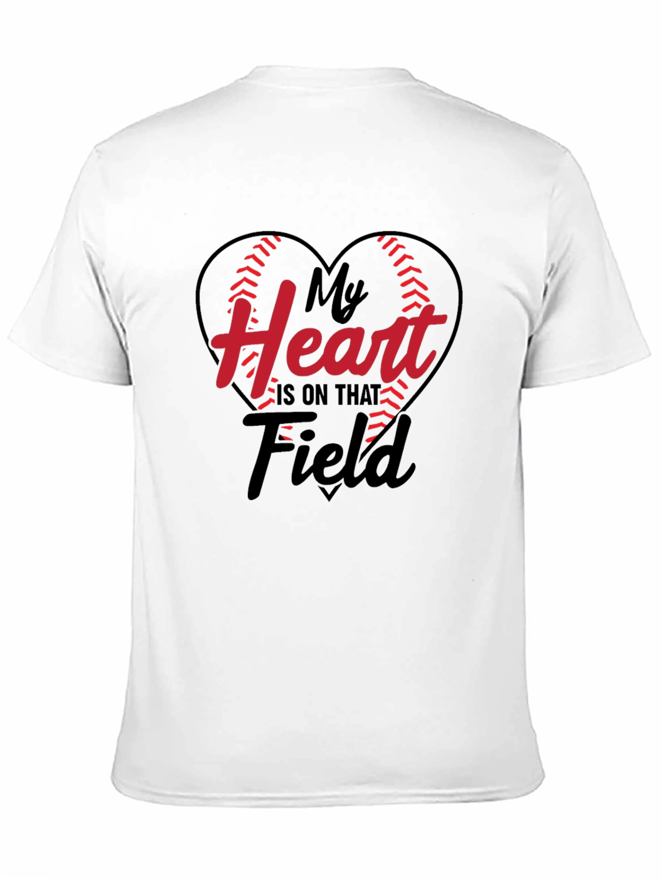 Black Baseball Heart Graphic Tee - Game Day T-Shirt view 11