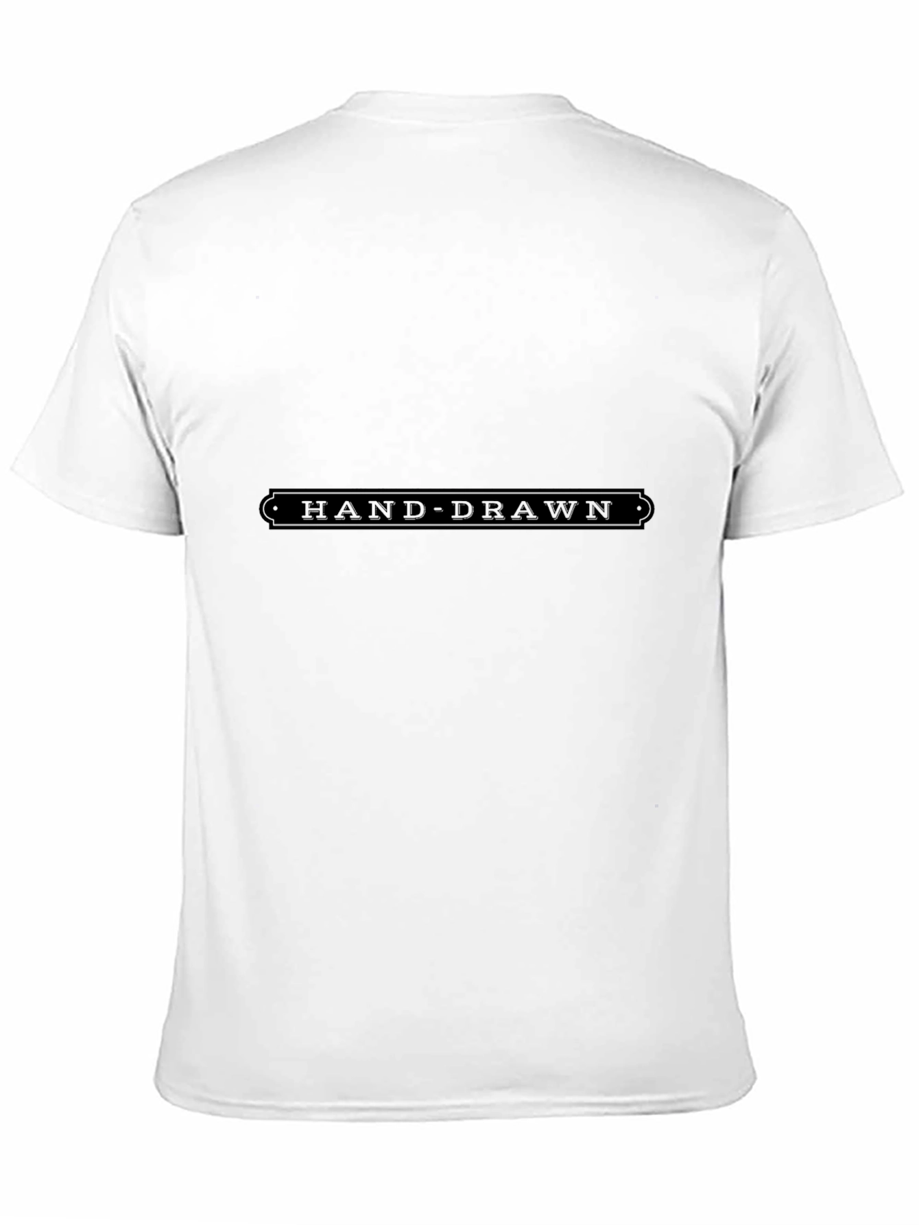 Black Men's Black Crew Neck T-Shirt - Hand Drawn Style view 11