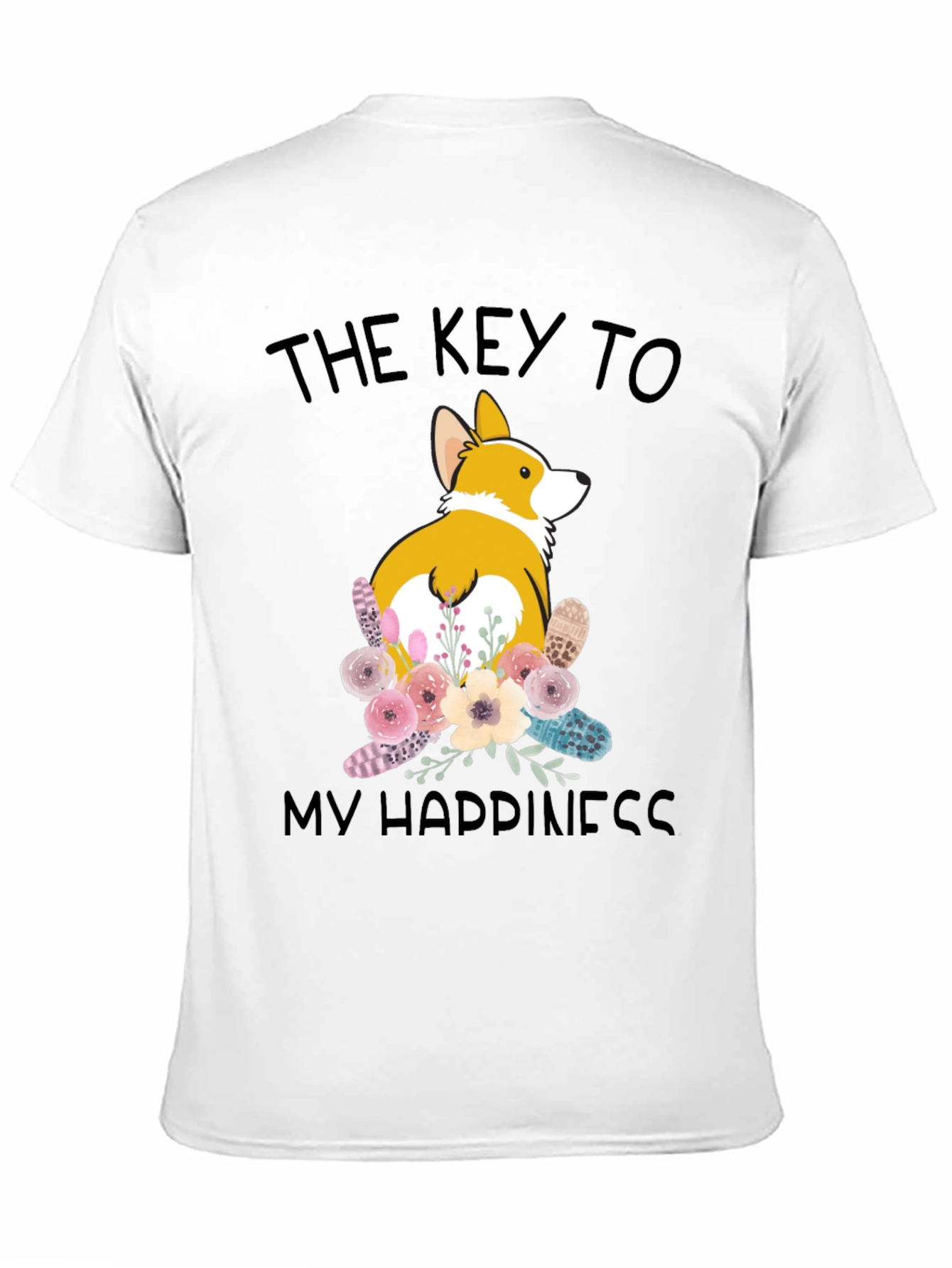 Black Corgi Happiness T-Shirt view 11