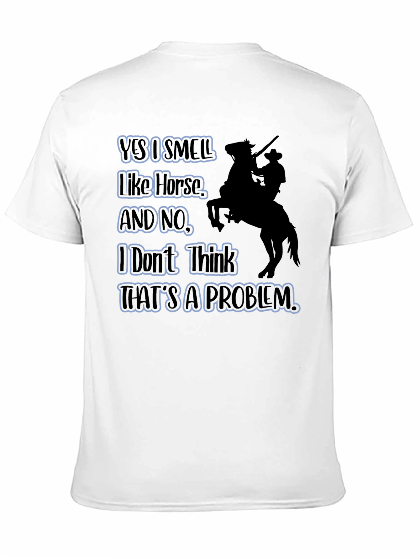 Black Humorous "Yes I Smell Like Horse" Graphic T-Shirt view 11