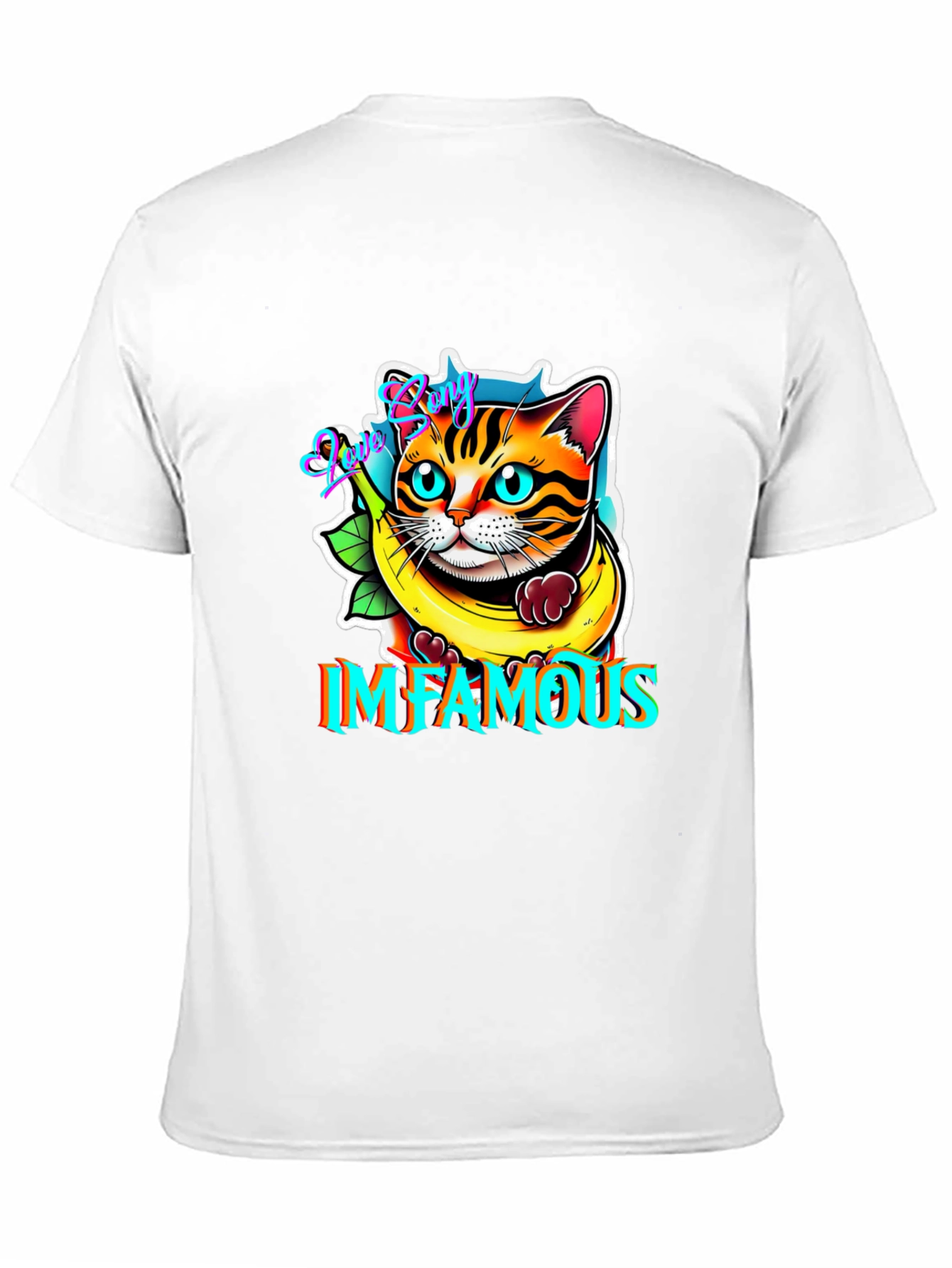 Black Infamous Cat in Banana T-Shirt view 11