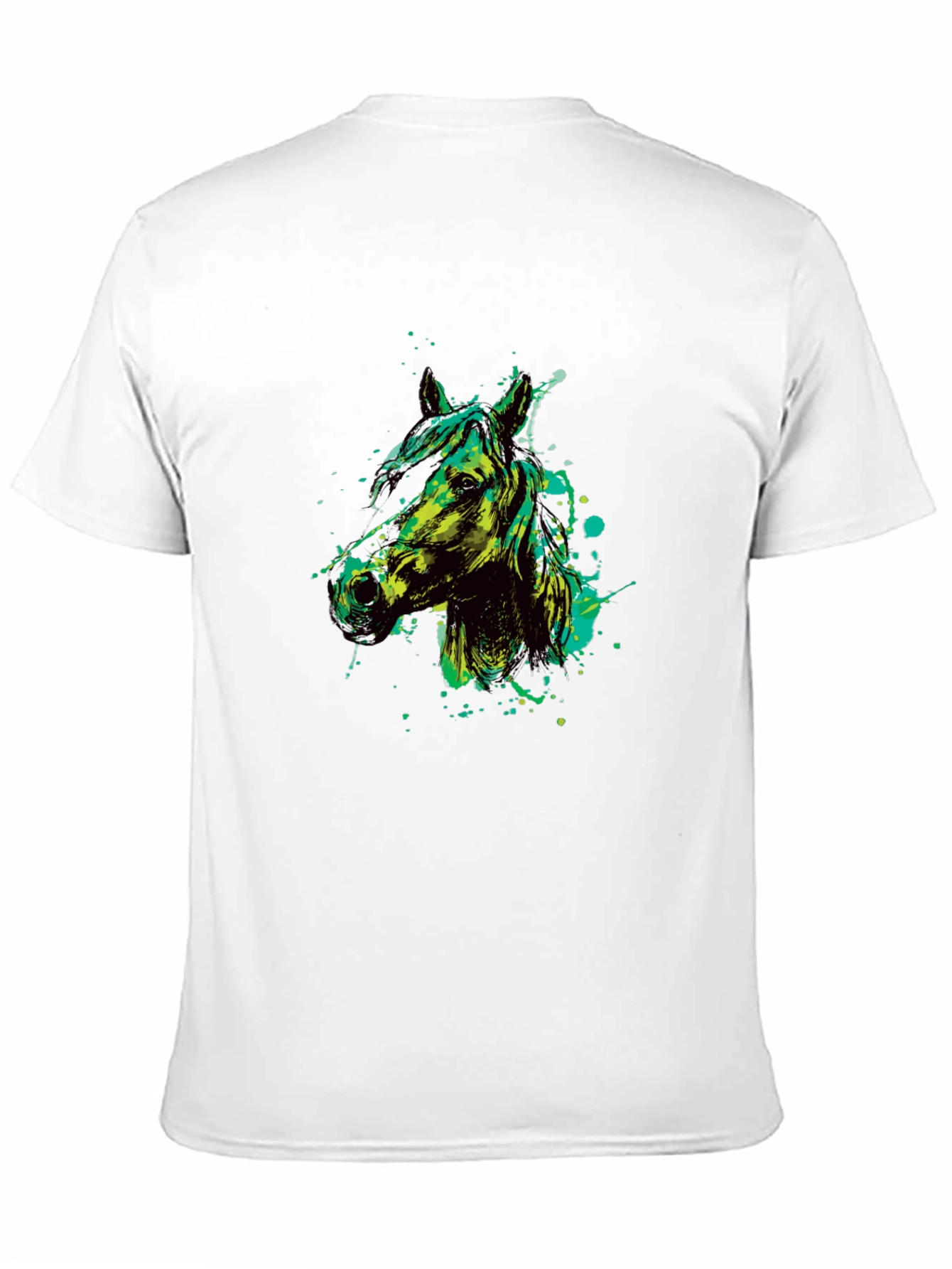 Black Horse Graphic Print Crew Neck T-Shirt view 11