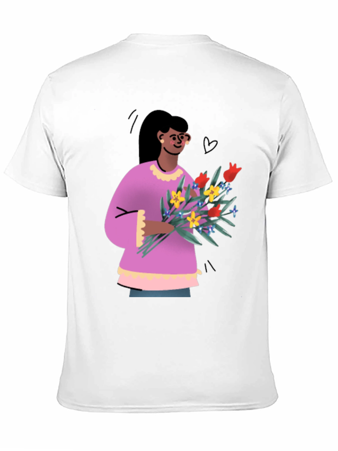 Black Floral Graphic Print Crew Neck T-Shirt view 11