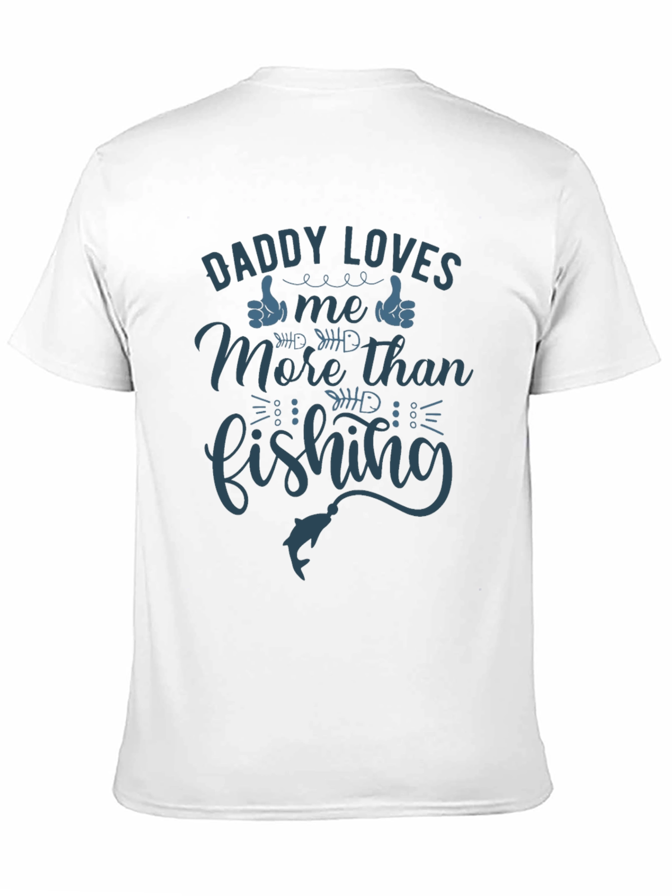Black Daddy Loves Me More Than Fishing Black T-Shirt view 11