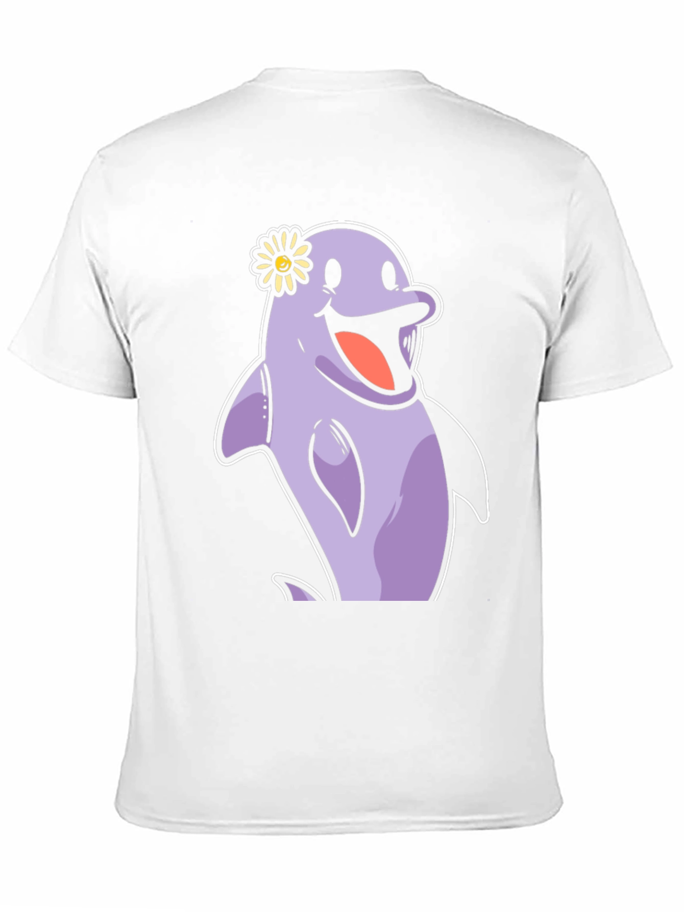 Black Cheerful Dolphin T-Shirt - Fun Graphic Tee view 11