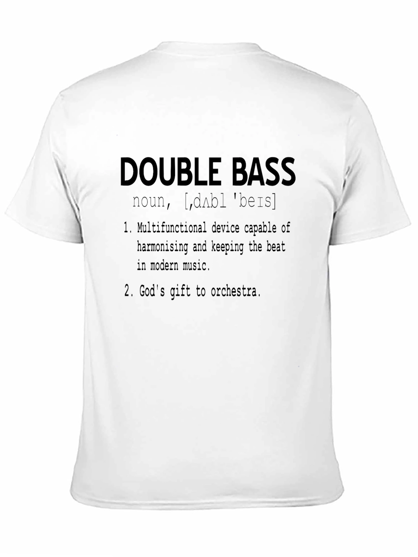 Black Double Bass Definition Graphic Tee - Musician's Humor view 11