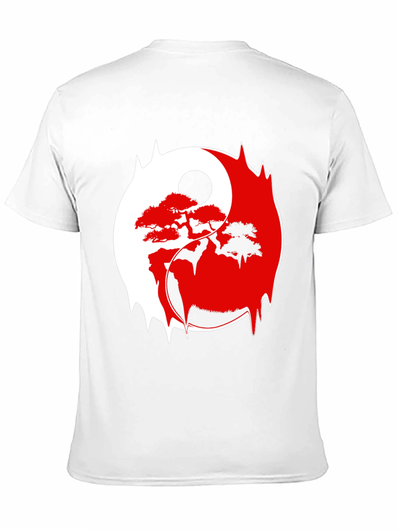 Black Yin Yang Bonsai Tree Graphic Tee - Stylish & Unique view 11