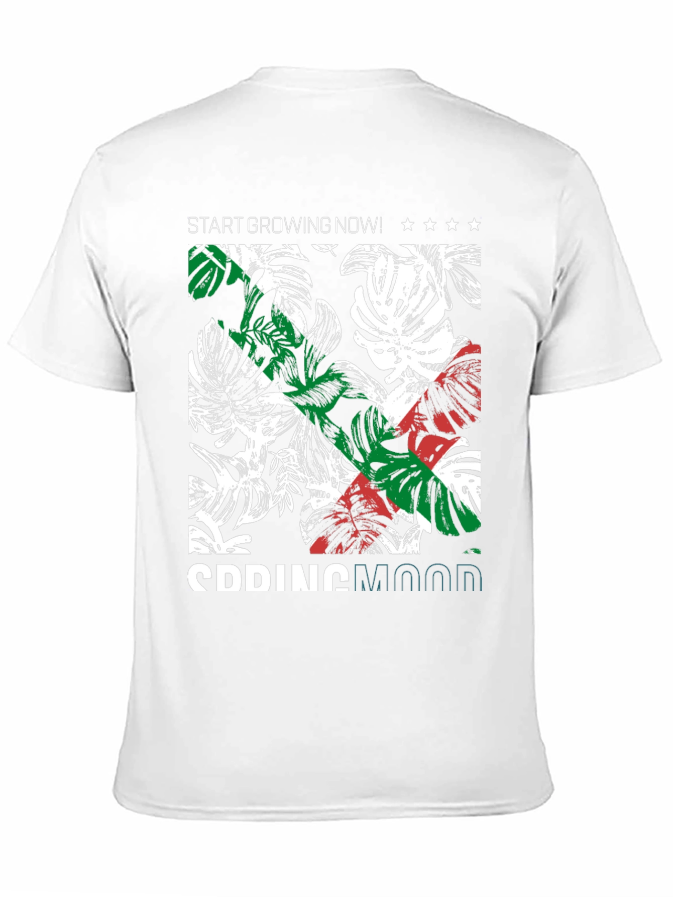Tropical Plant Print Graphic Tee - 11
