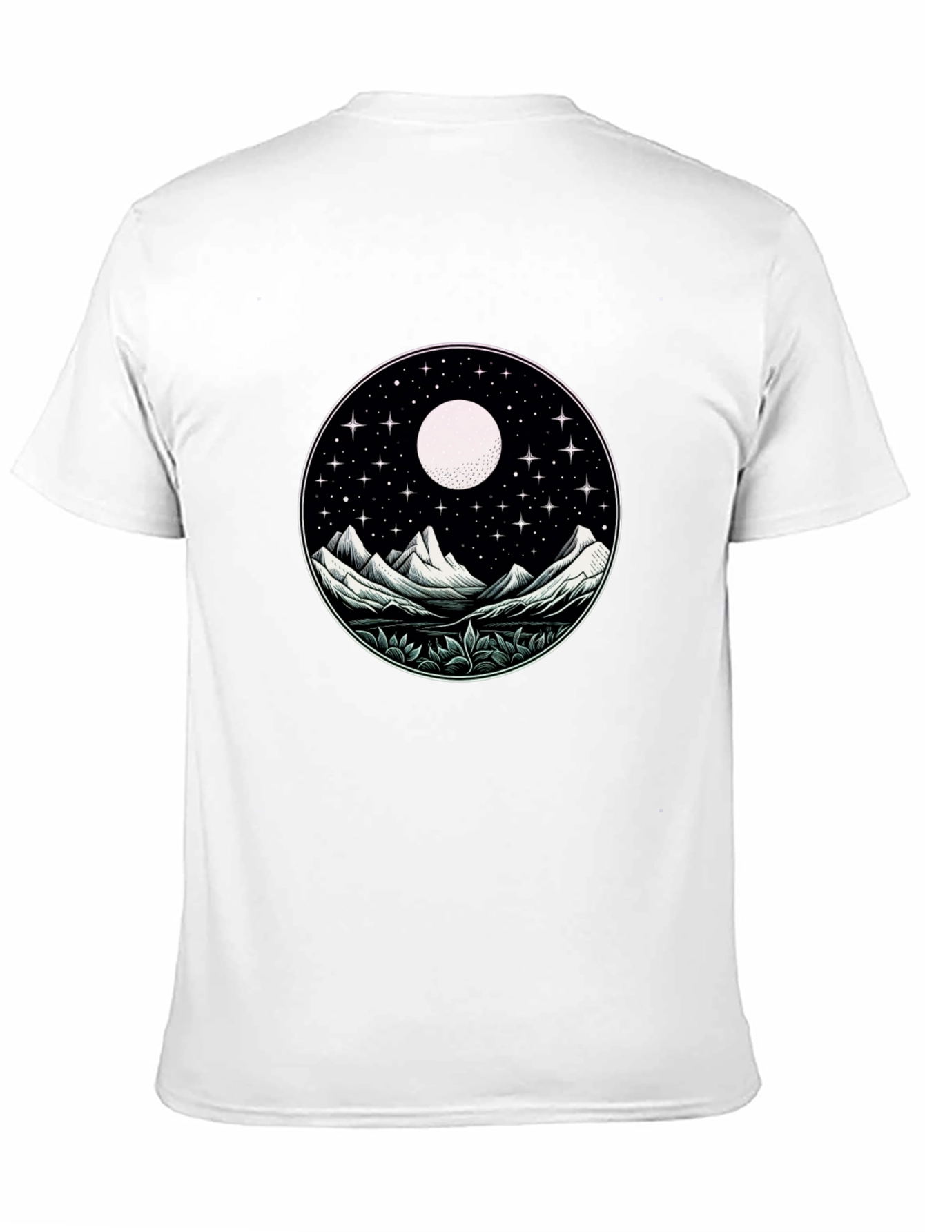 Black Night Sky Mountain Graphic Tee - Unisex view 11