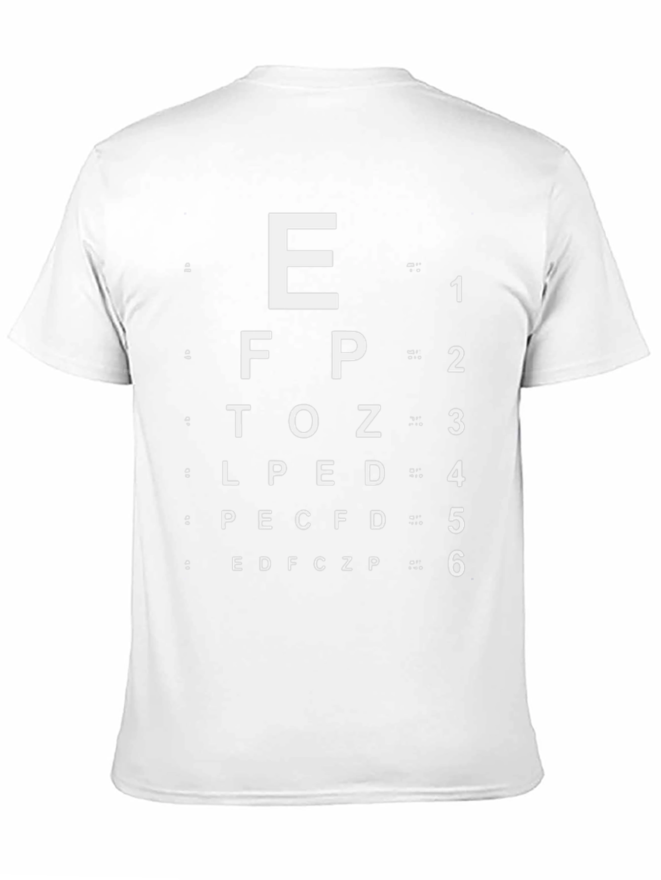 Black Eye Chart Graphic Tee - Vision Test Novelty Shirt view 11