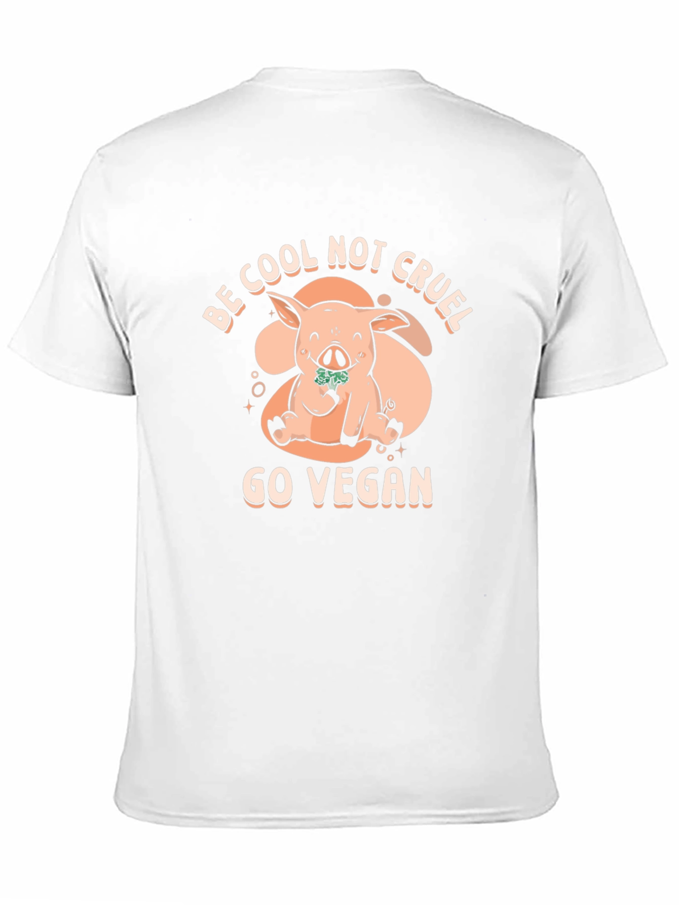 Black Vegan Pig Graphic Tee - Be Cool Not Cruel T-Shirt view 11
