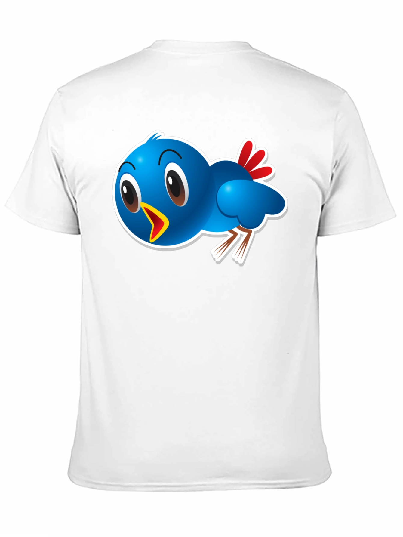 Black Blue Bird Graphic Tee - Cute Cartoon Bird T-Shirt view 11